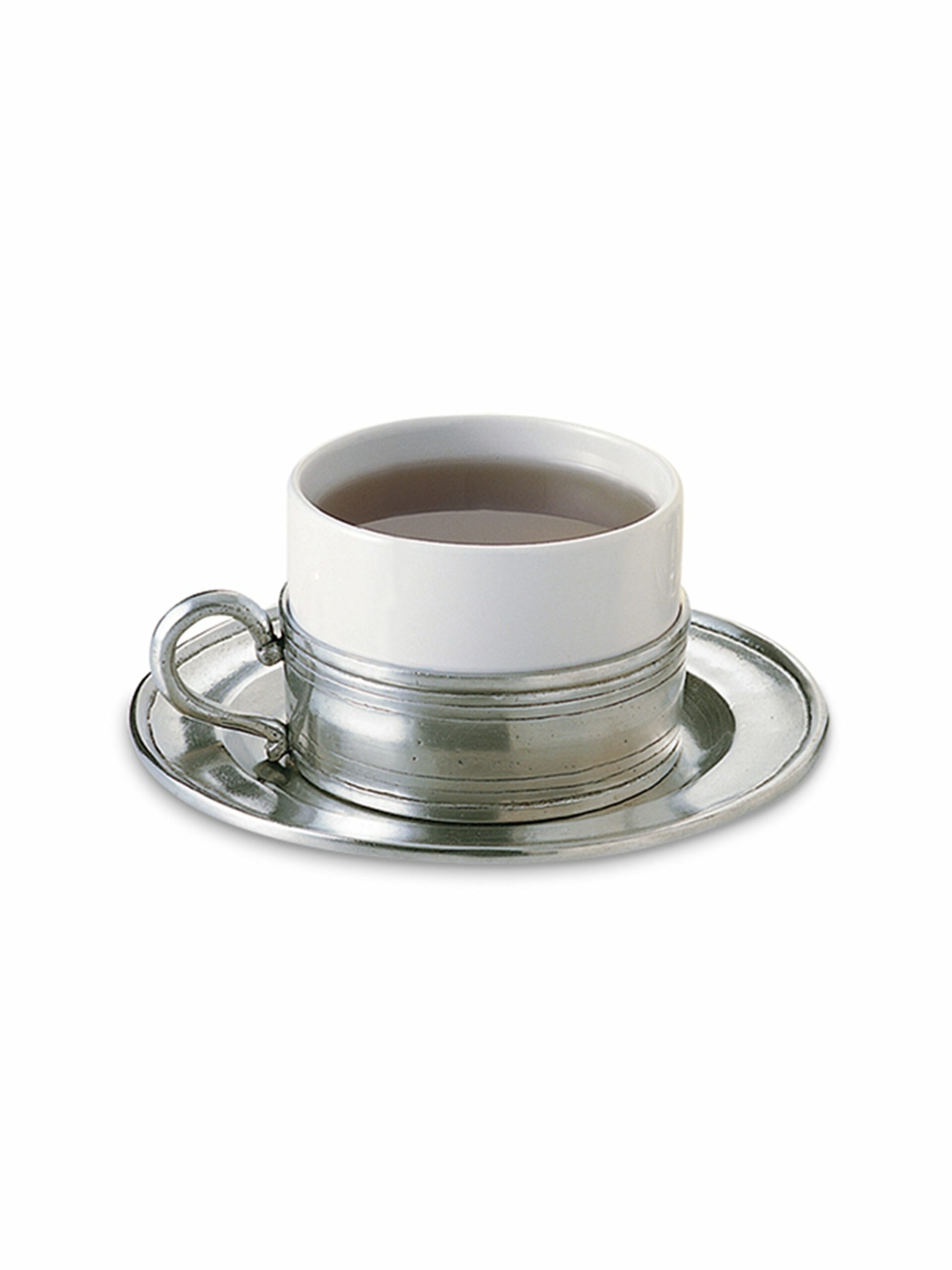 MATCH Pewter Cappuccino Cup with Saucer