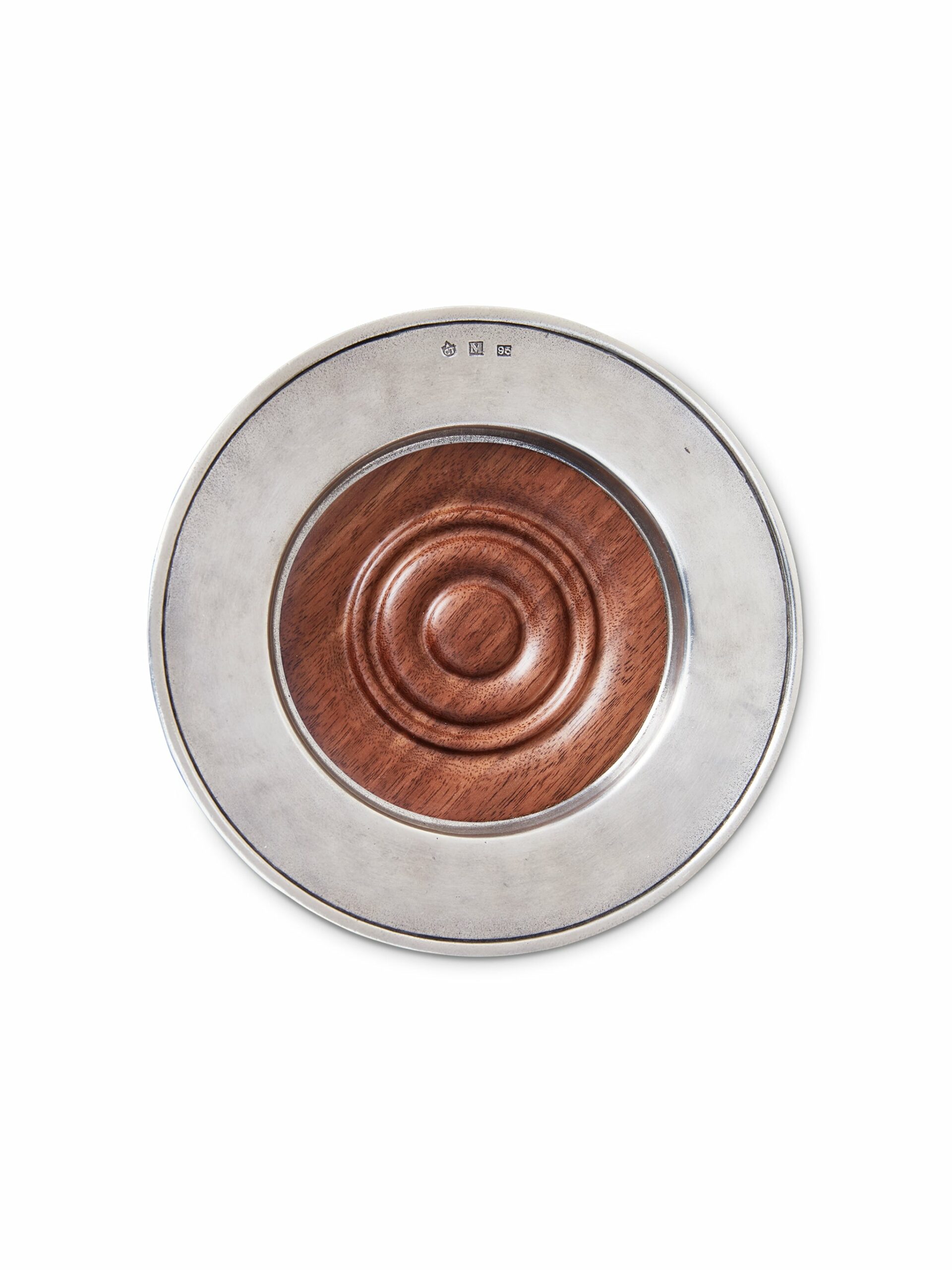 MATCH Pewter Convivio Wine Coaster with Wood Insert