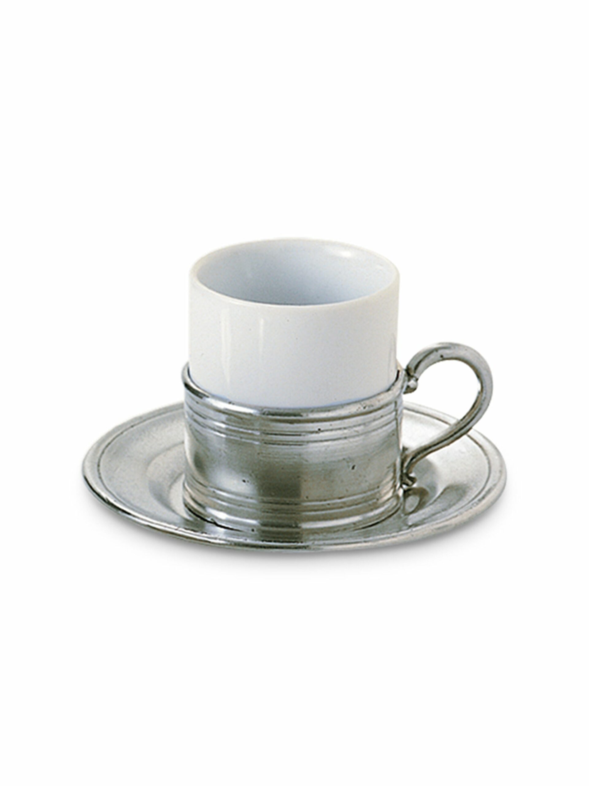 MATCH Pewter Espresso Cup with Saucer