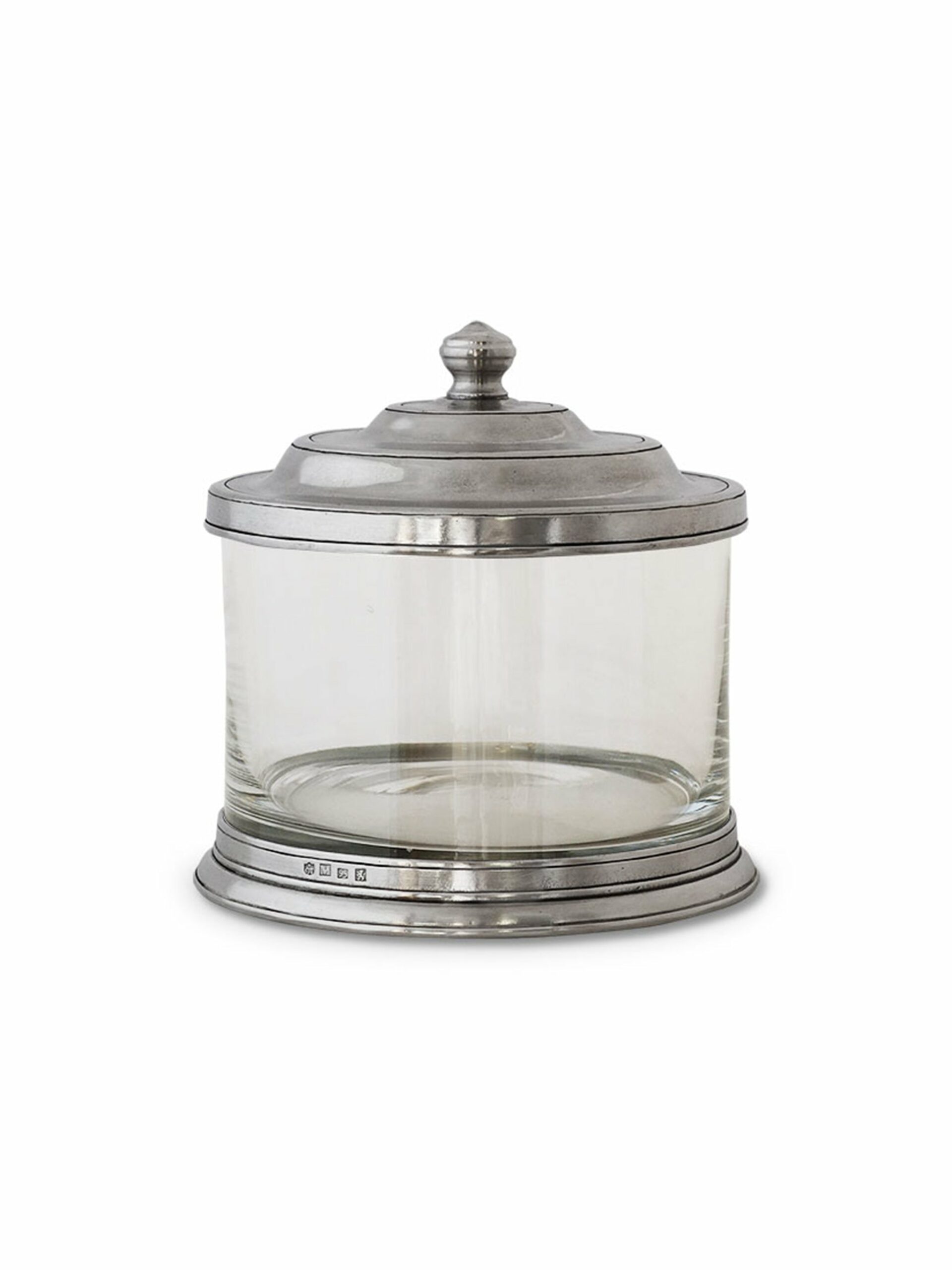 MATCH Pewter Glass Cookie Jar