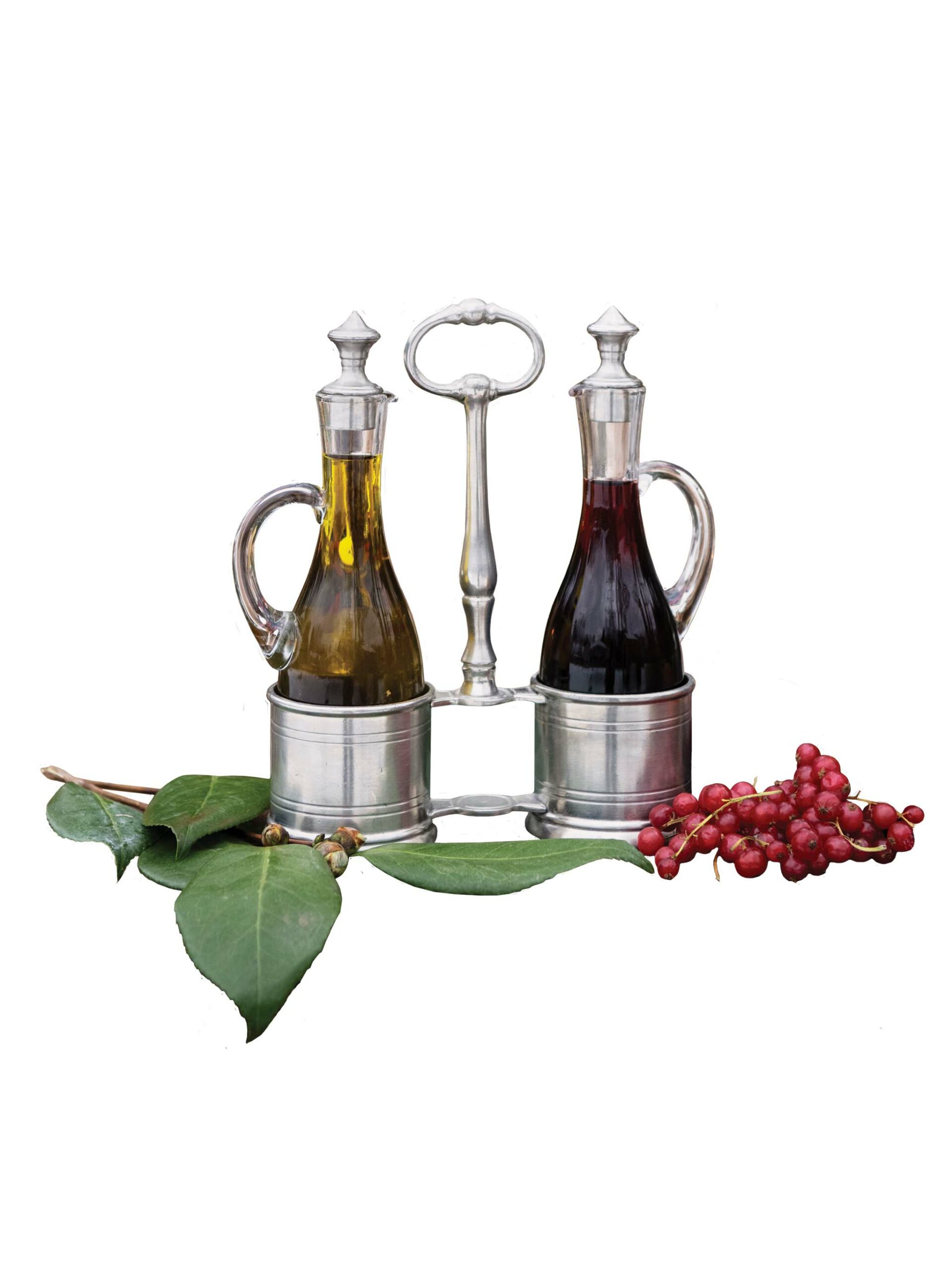 MATCH Pewter Oil and Vinegar Set with Pewter Tops