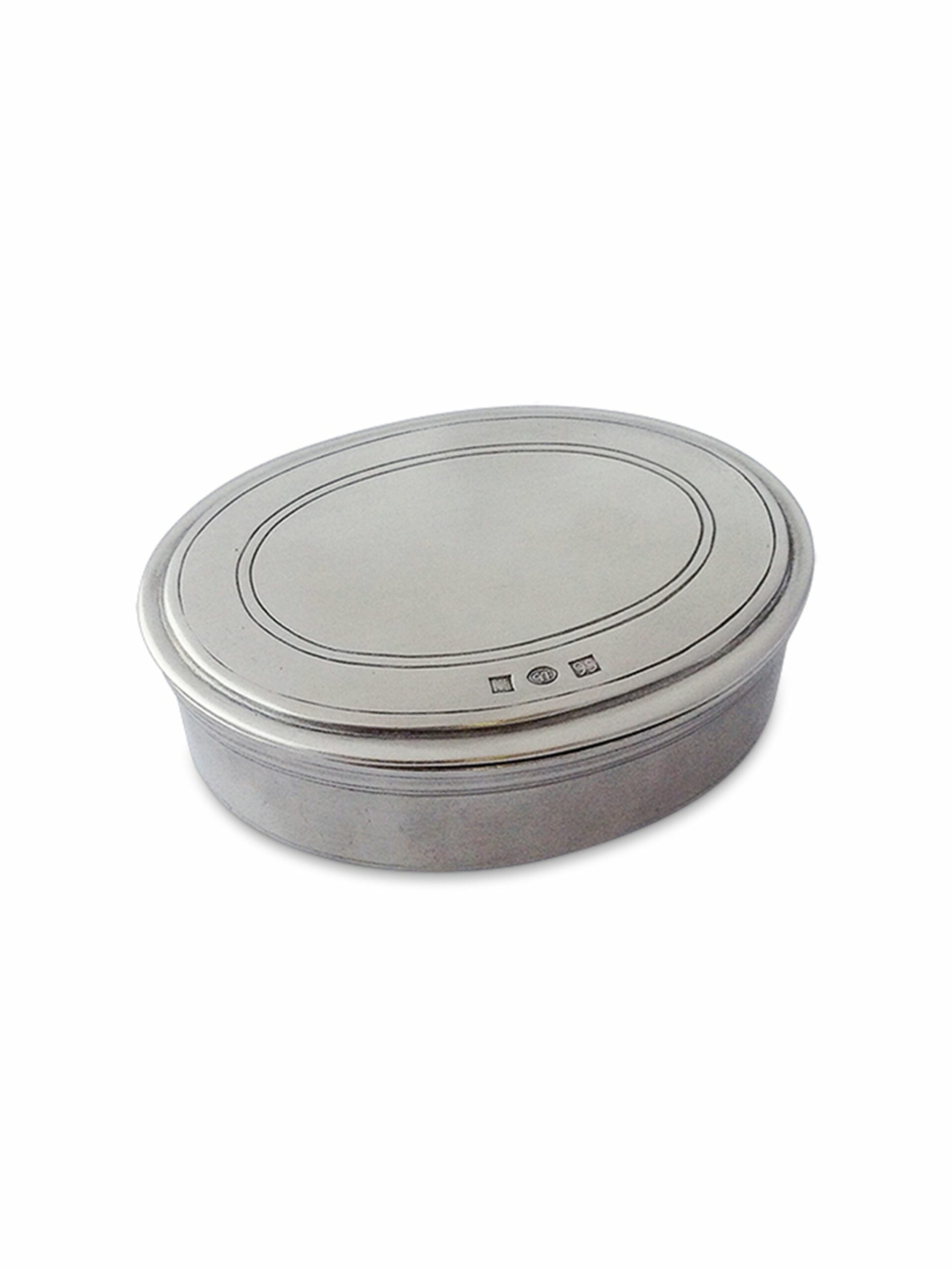 MATCH Pewter Oval Dresser Boxes