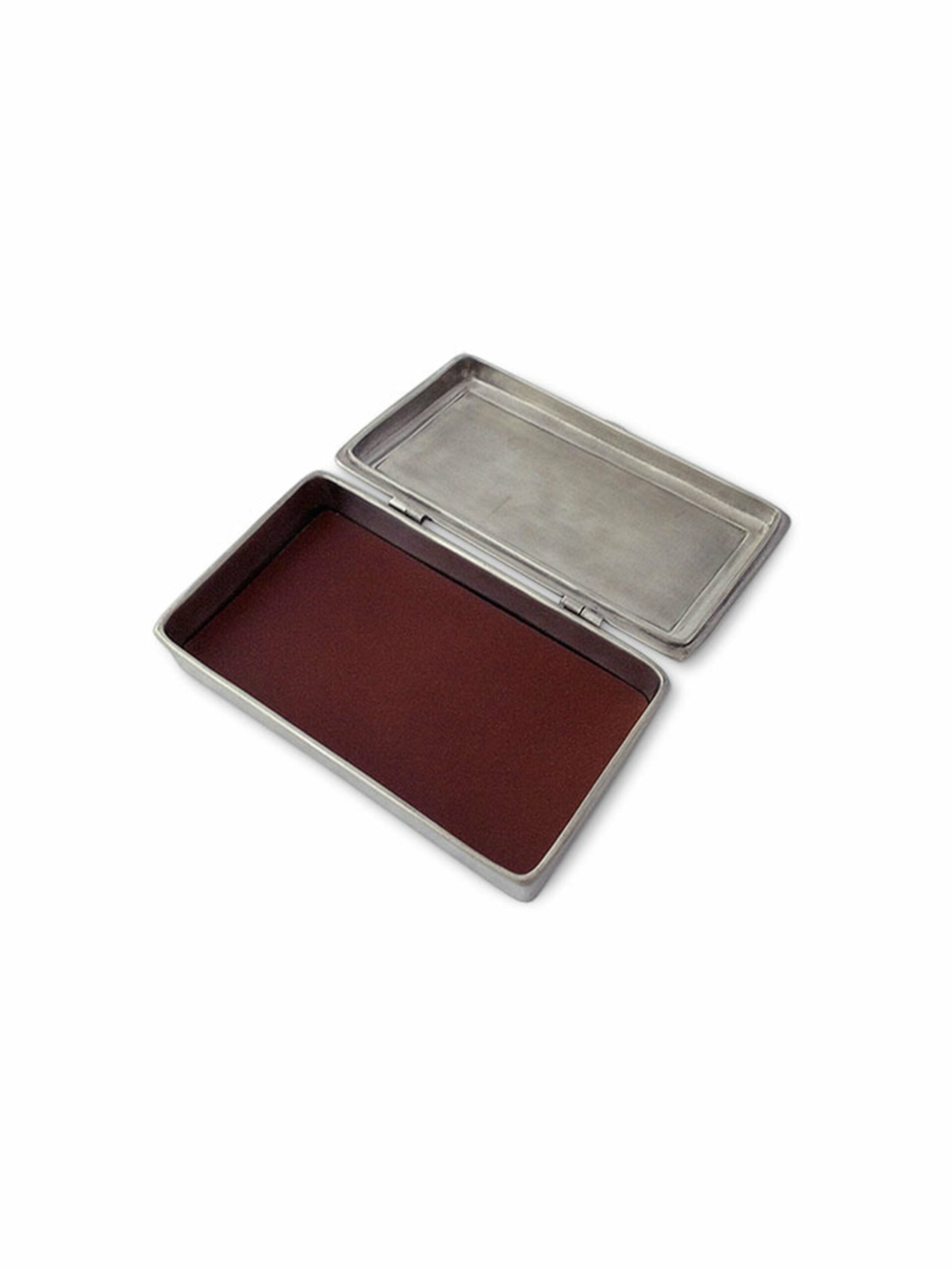 MATCH Pewter Rectangle Lidded Box with Leather