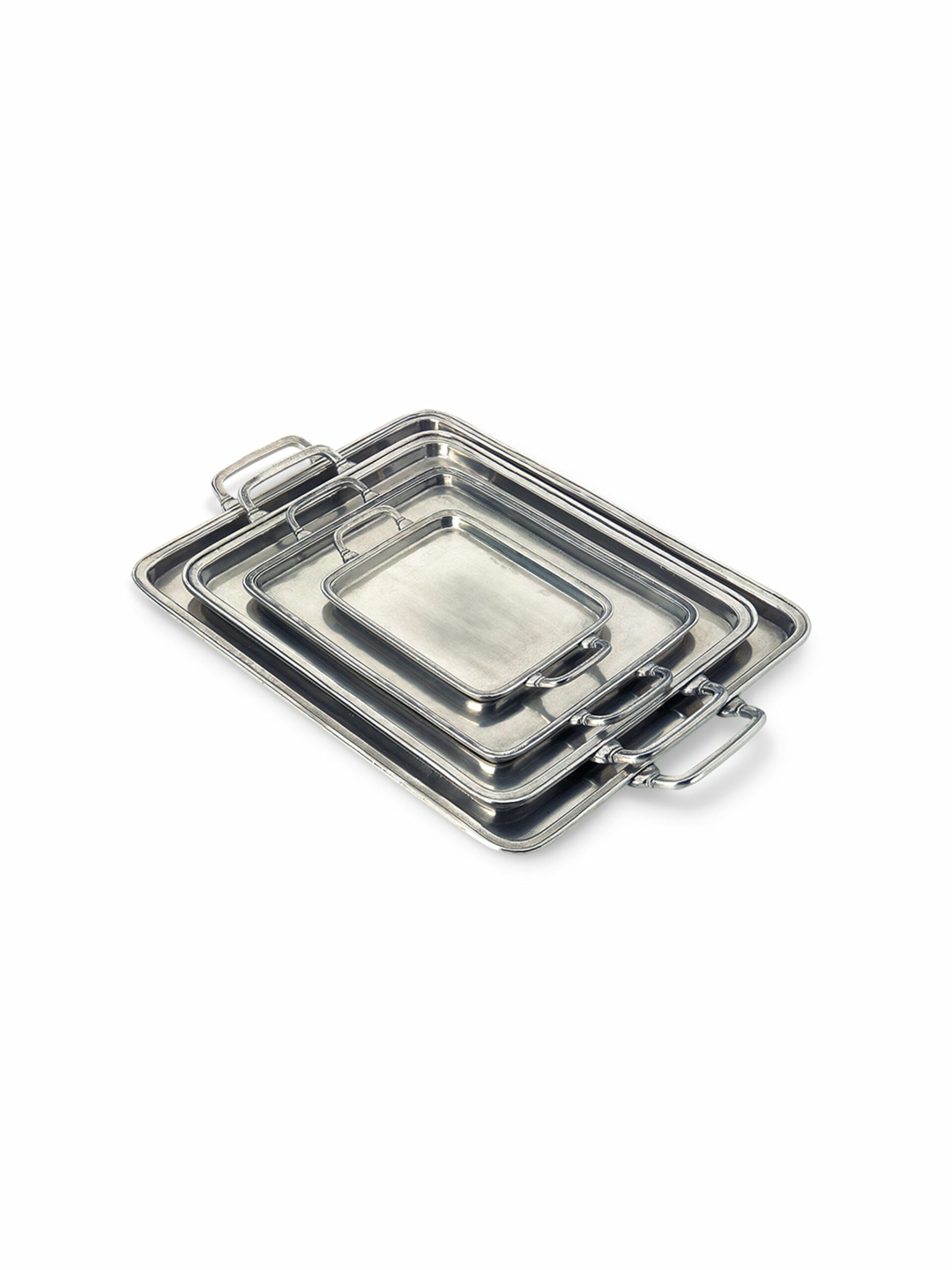 MATCH Pewter Rectangle Tray with Handles