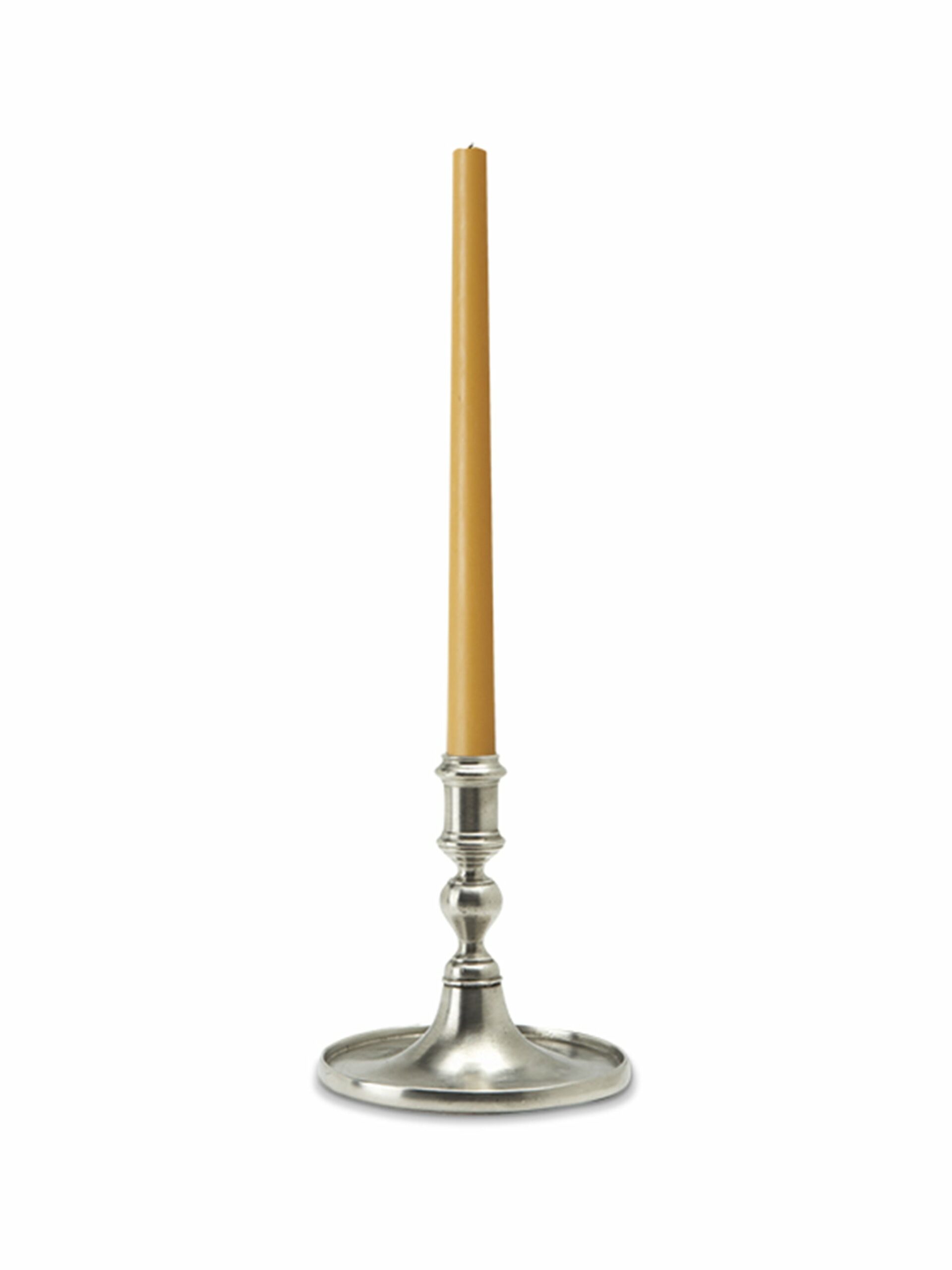 MATCH Pewter Round Based Candlestick with Rim