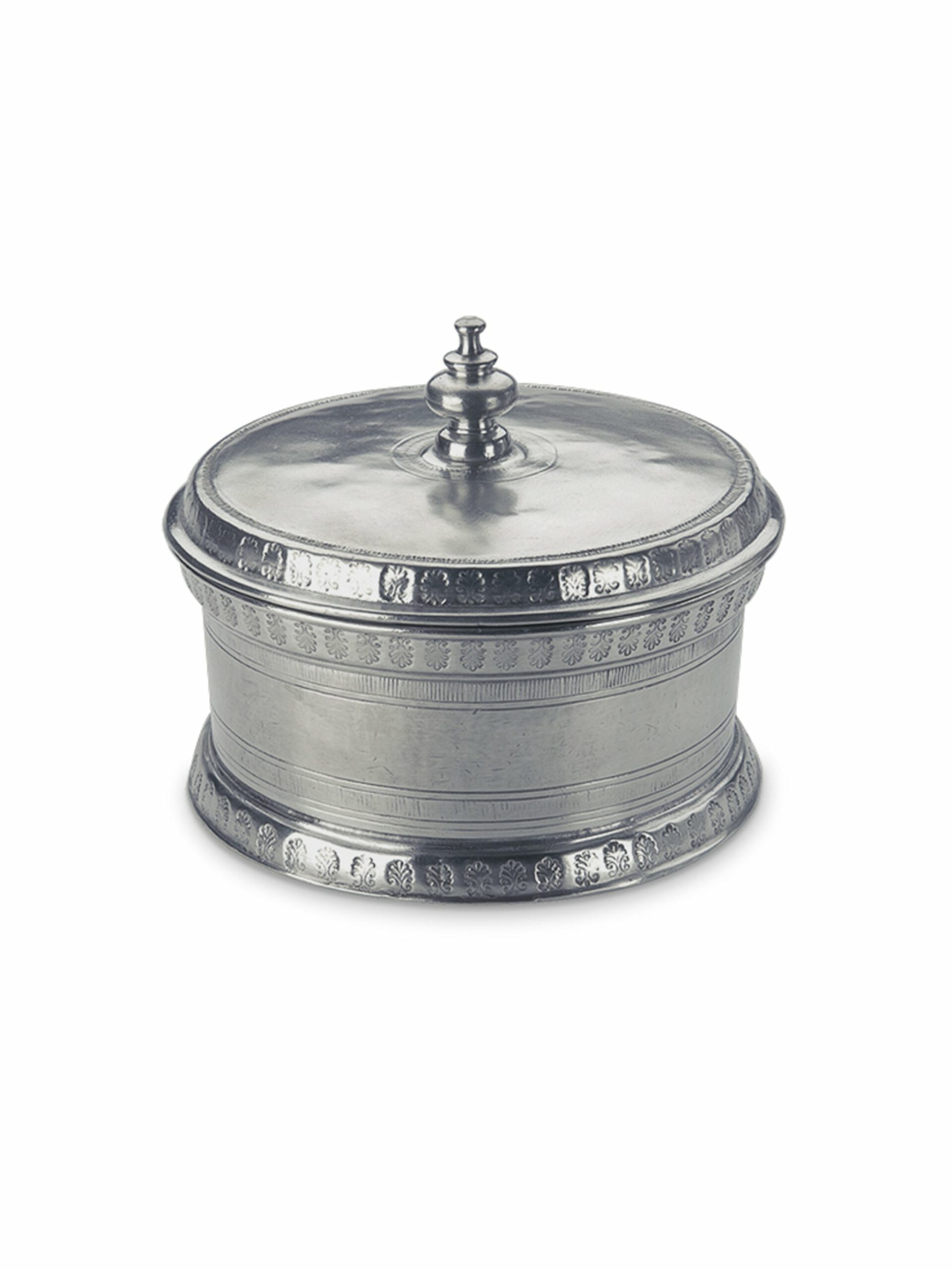 MATCH Pewter Round Engraved Box