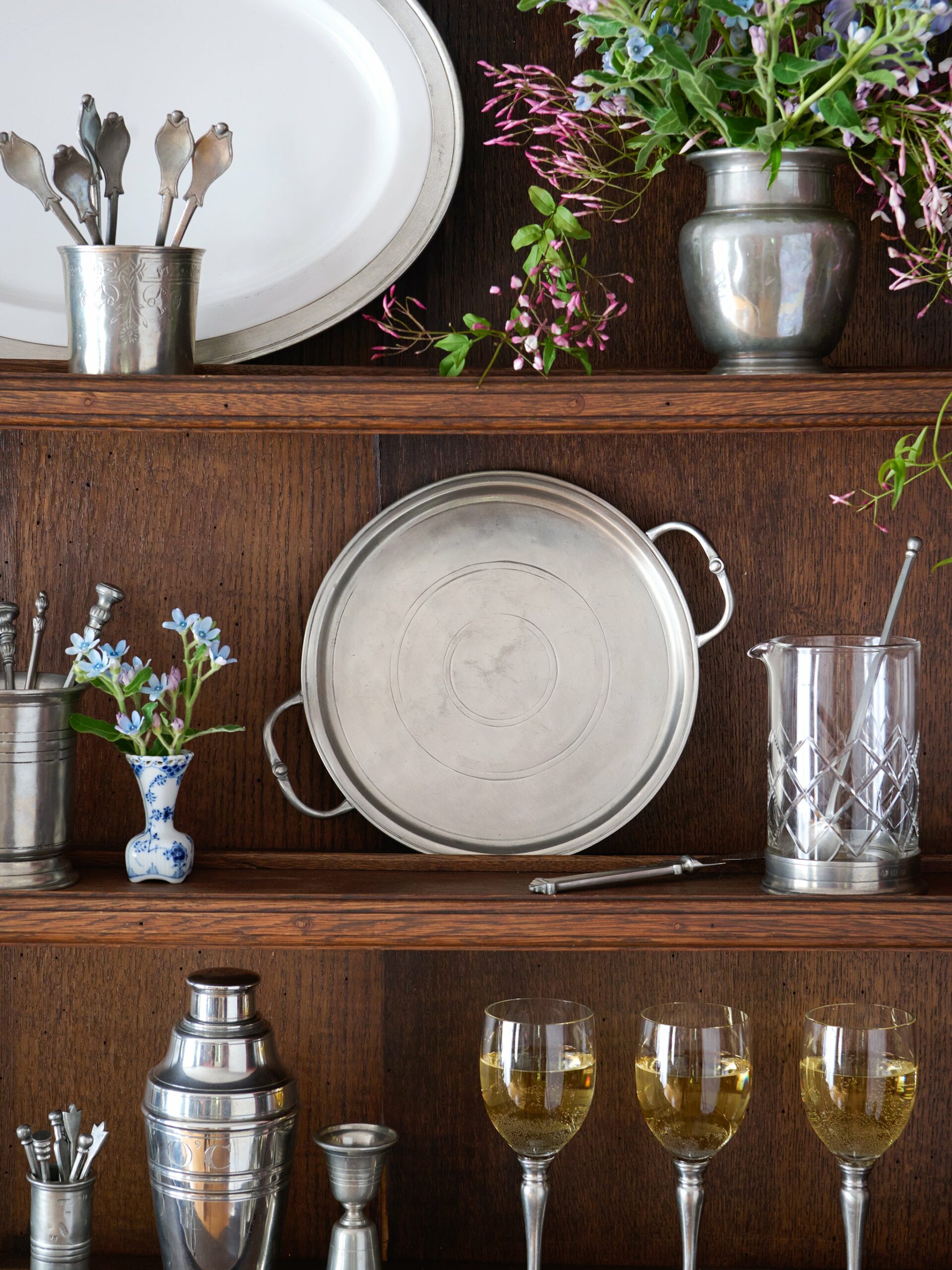 MATCH Pewter Round Tray with Handles