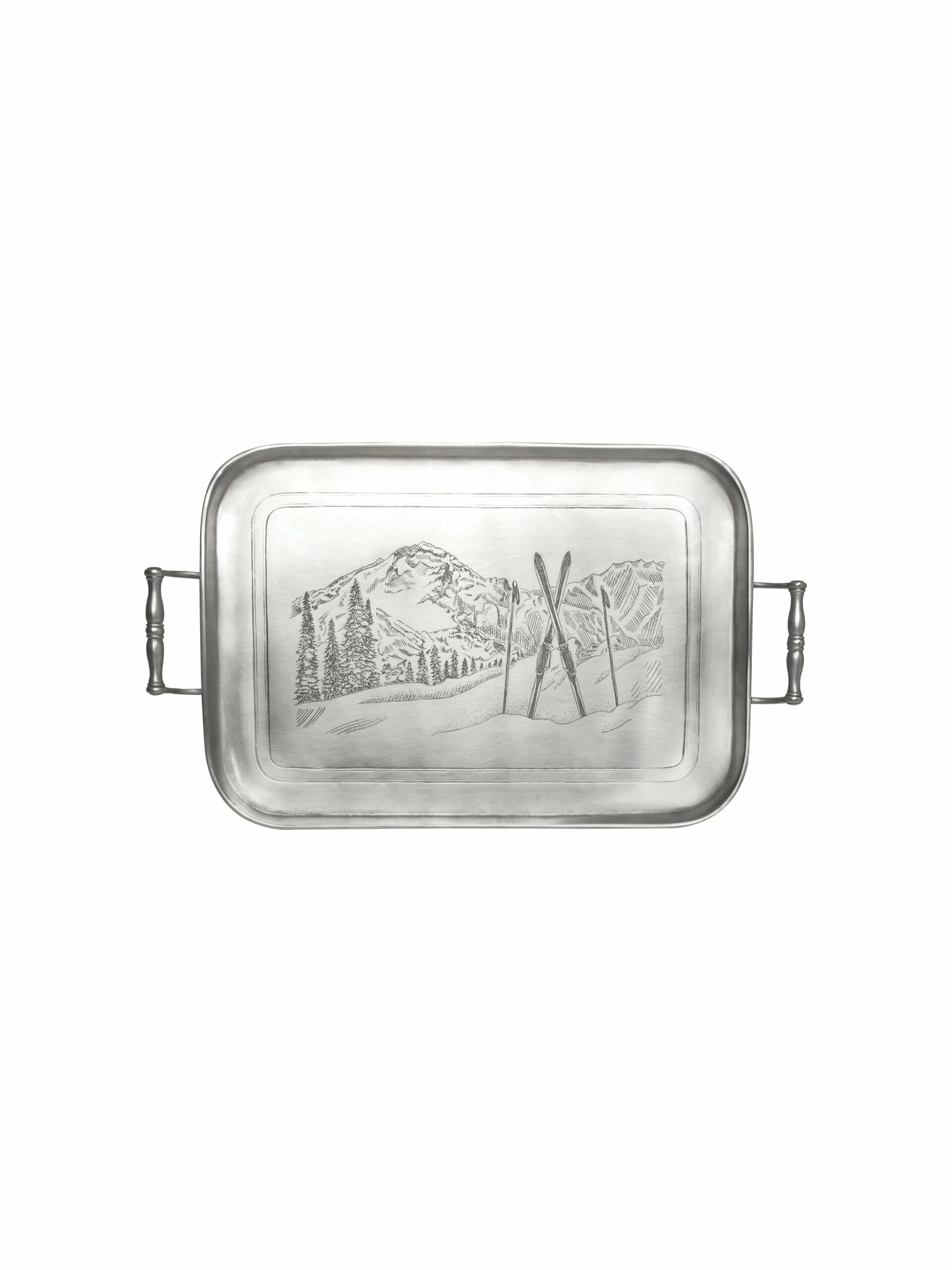 MATCH Pewter Ski Gallery Tray