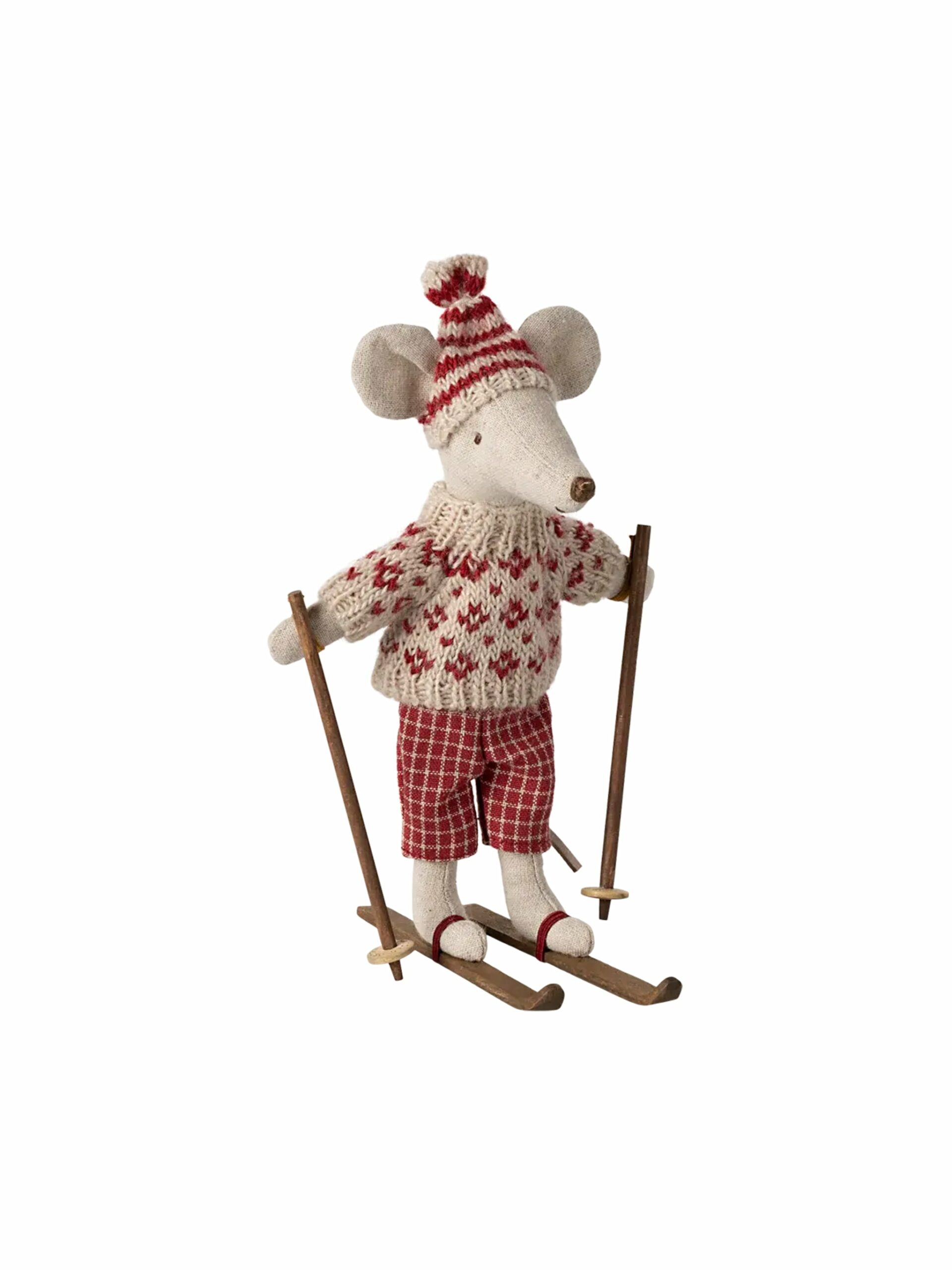 Maileg Winter Mouse Mum with Hat & Skis