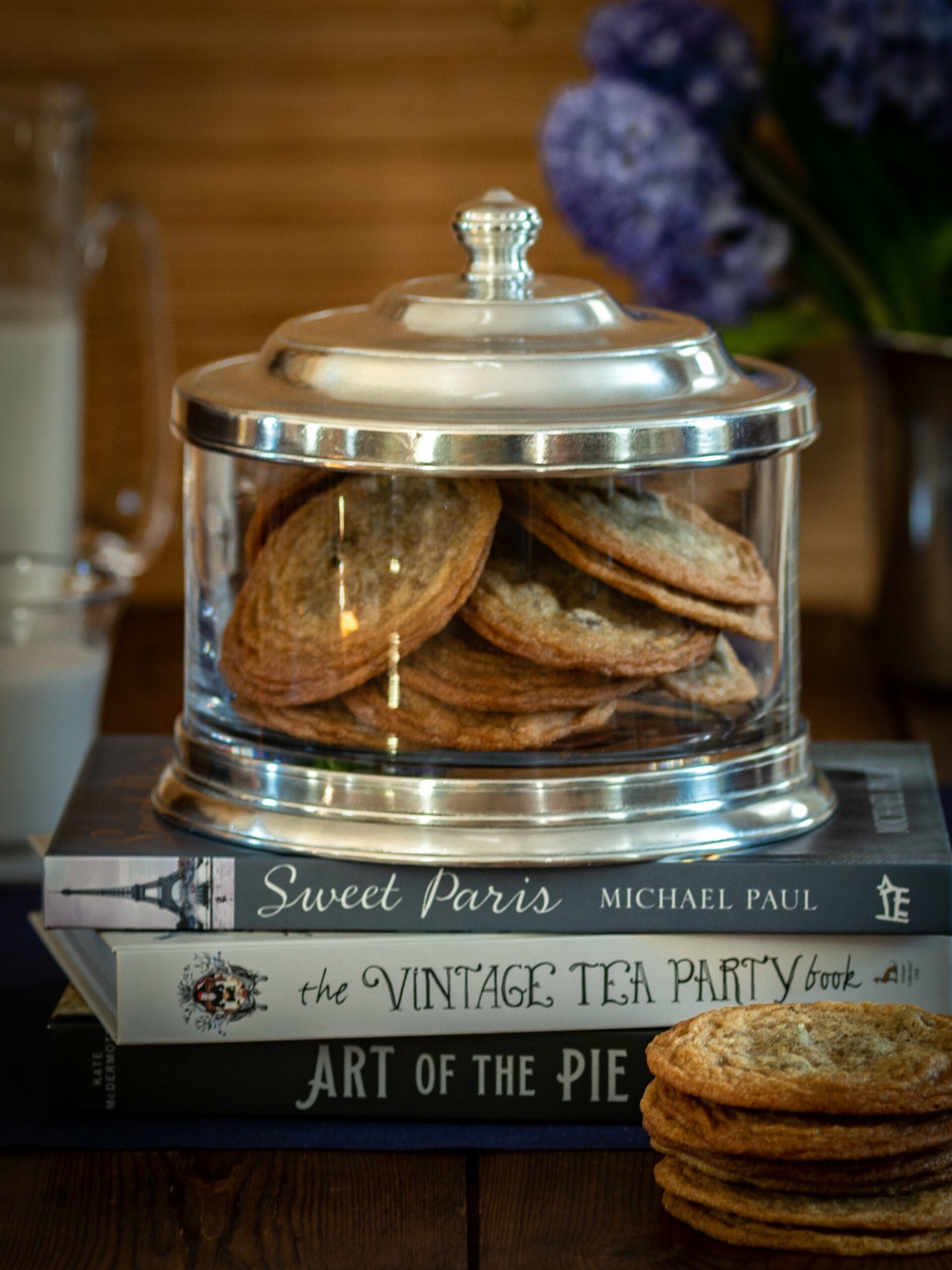 MATCH Pewter Glass Cookie Jar