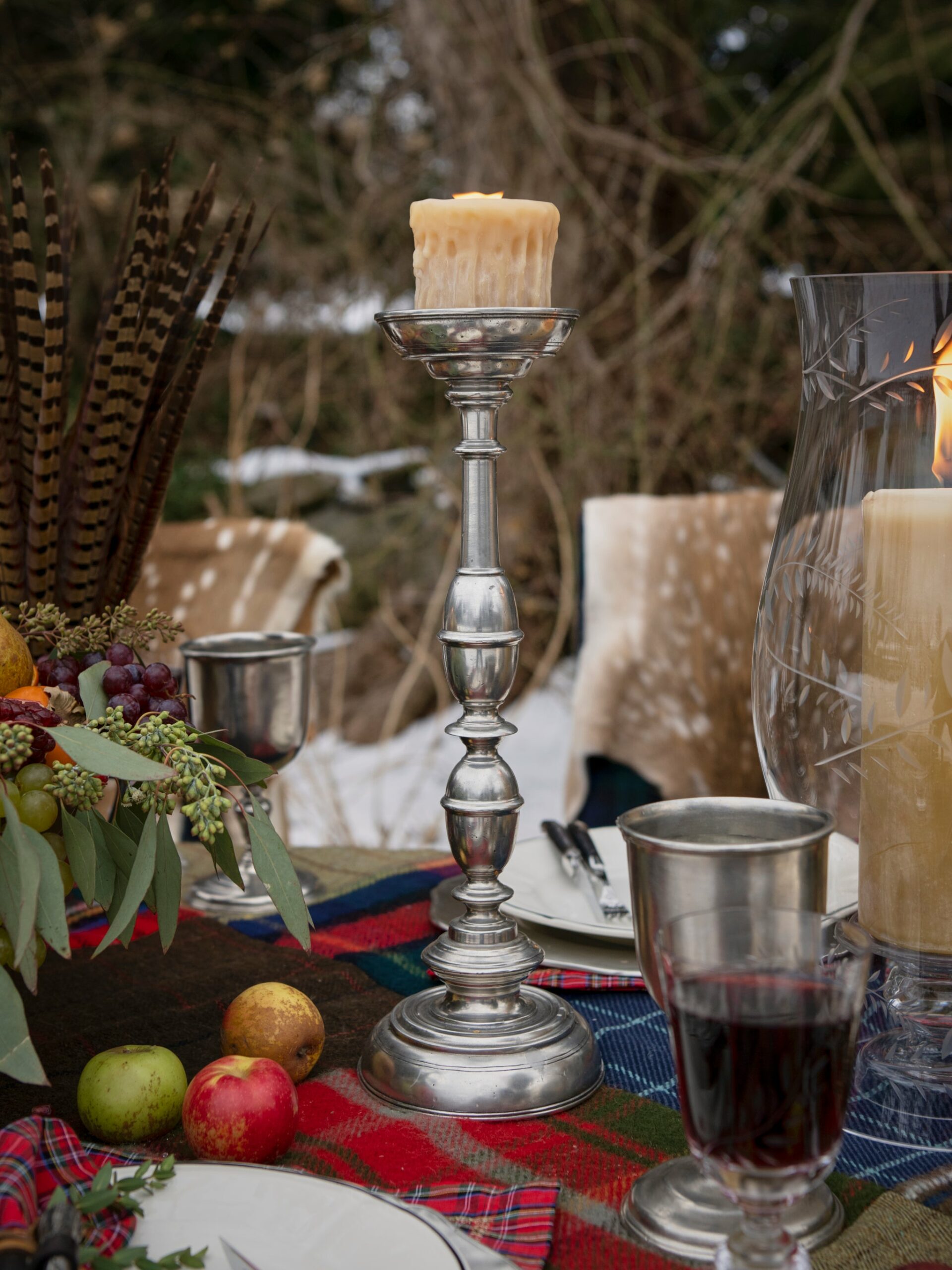 MATCH Pewter Siena Pillar Candlestick