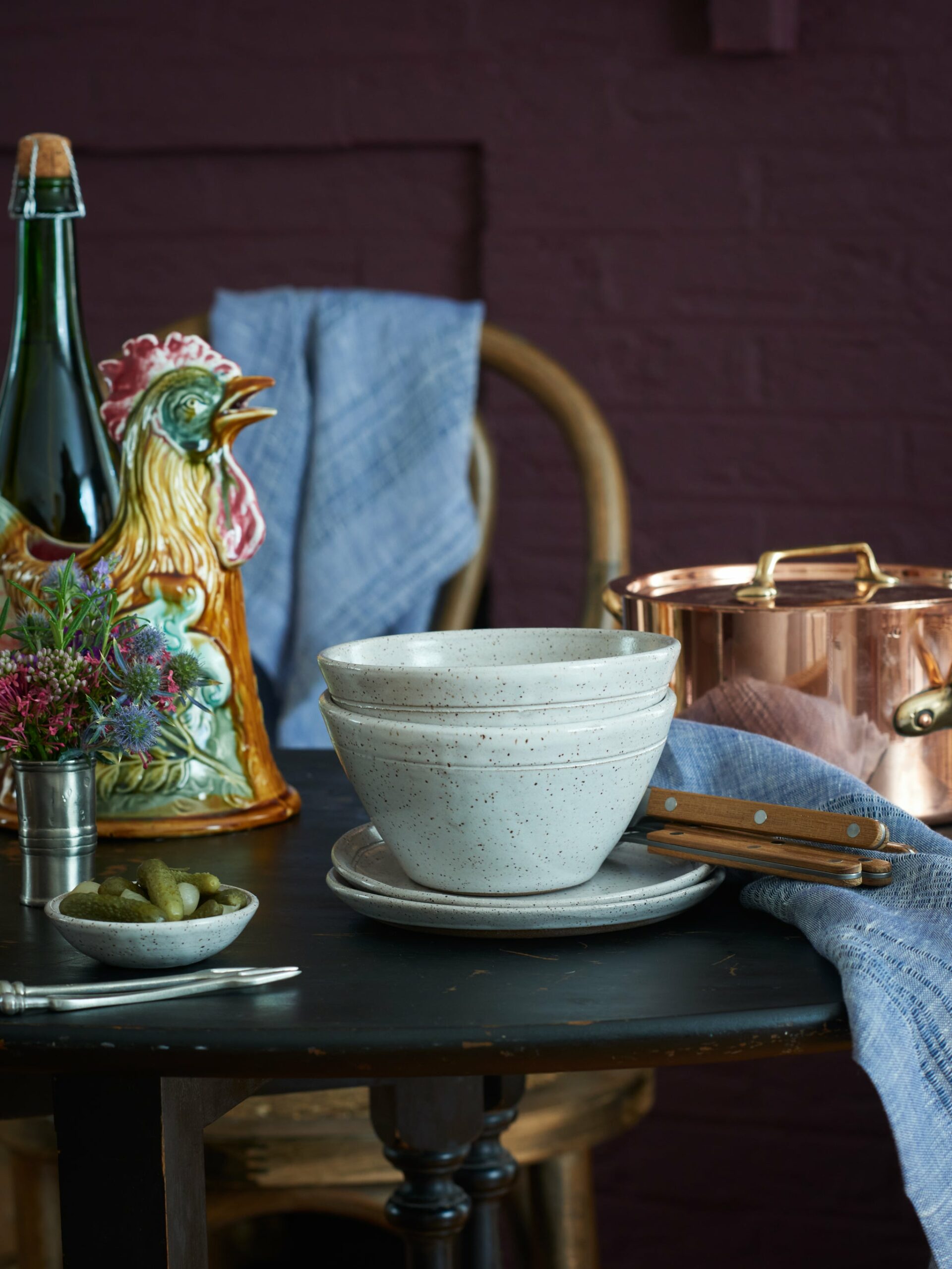 McQueen Pottery Speckled V Shaped Bowl