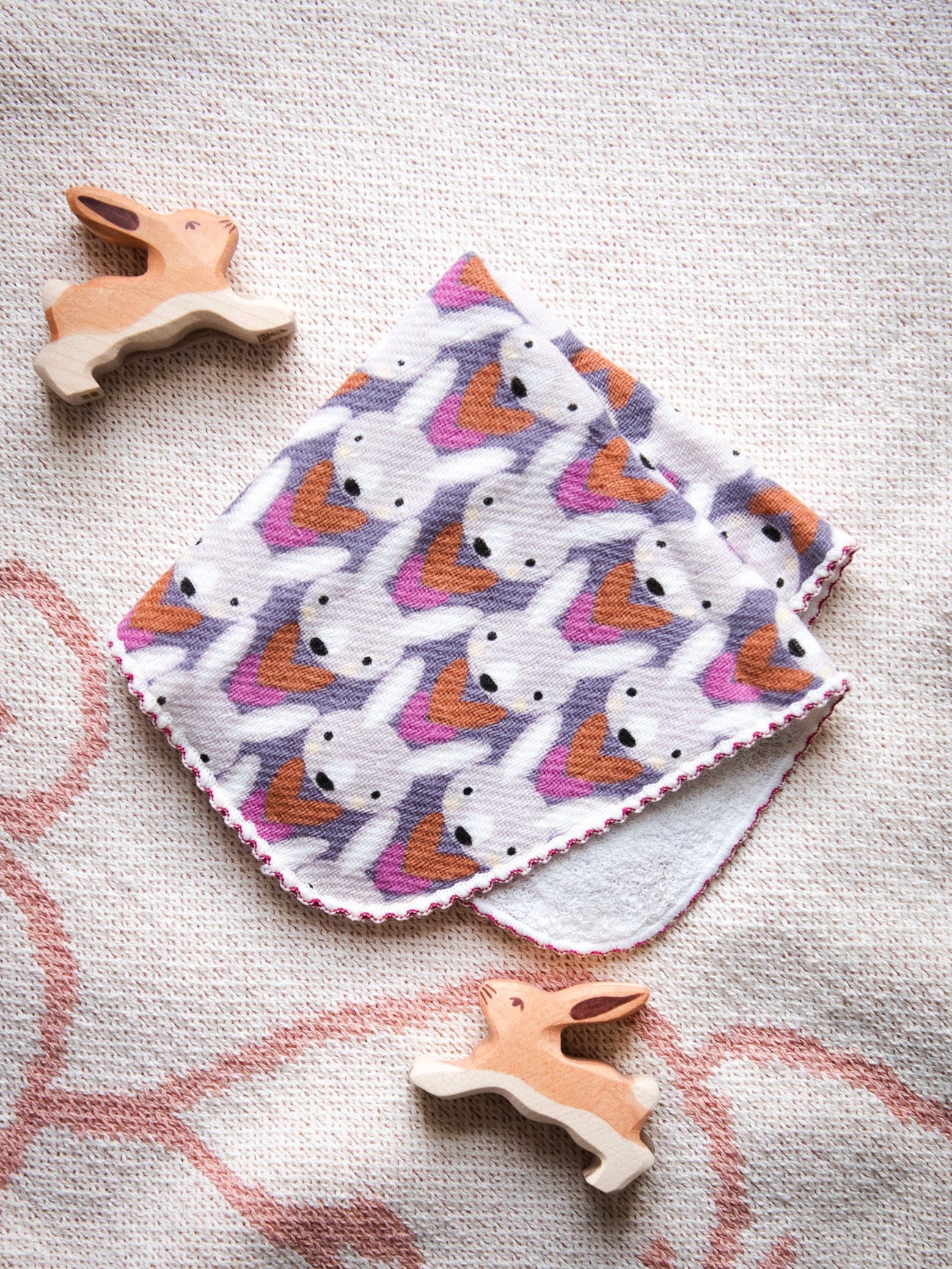 Haikara Little Handkerchief Pink Bunny