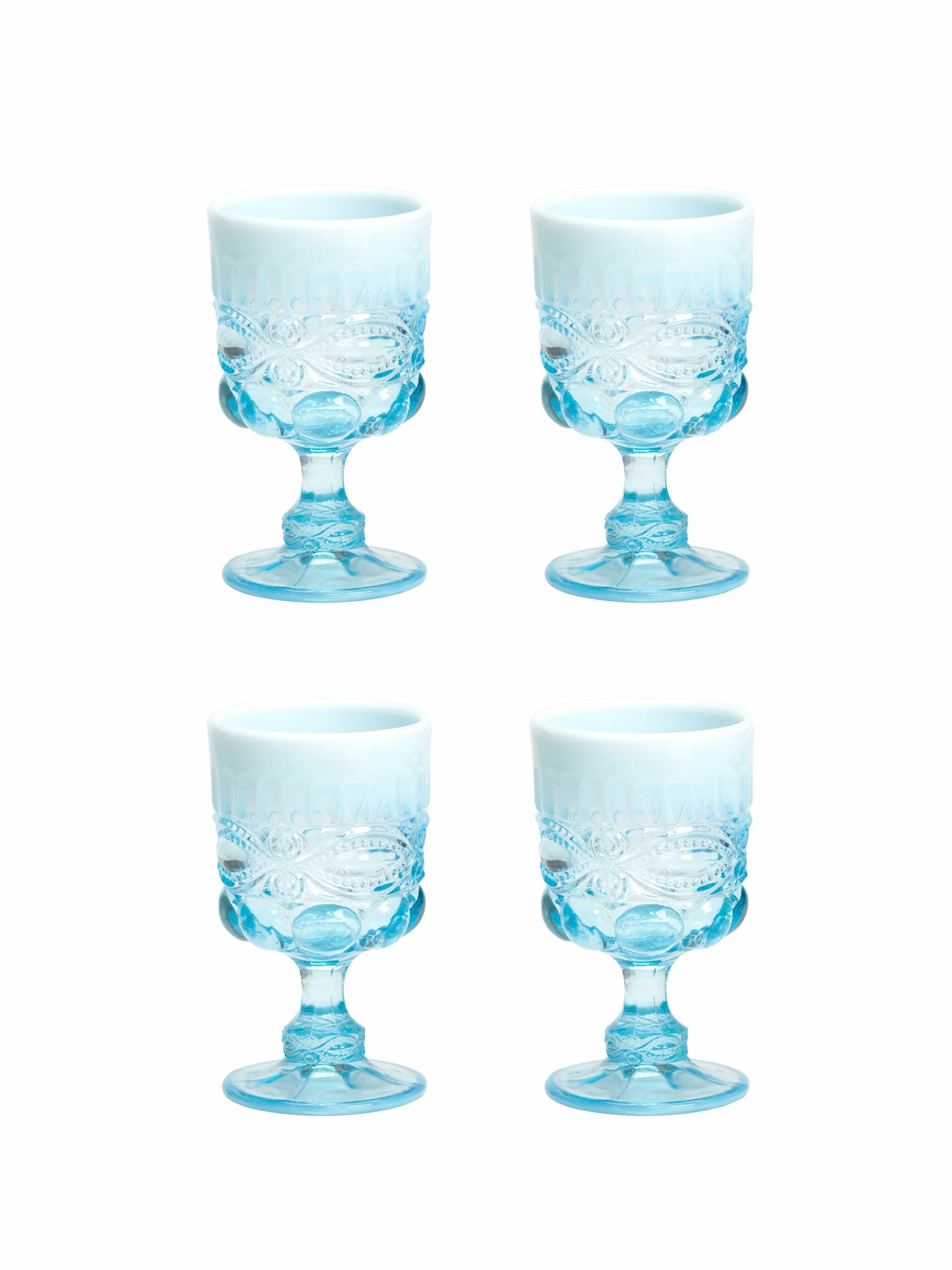 Mosser Glass Eye Winker Goblet Set