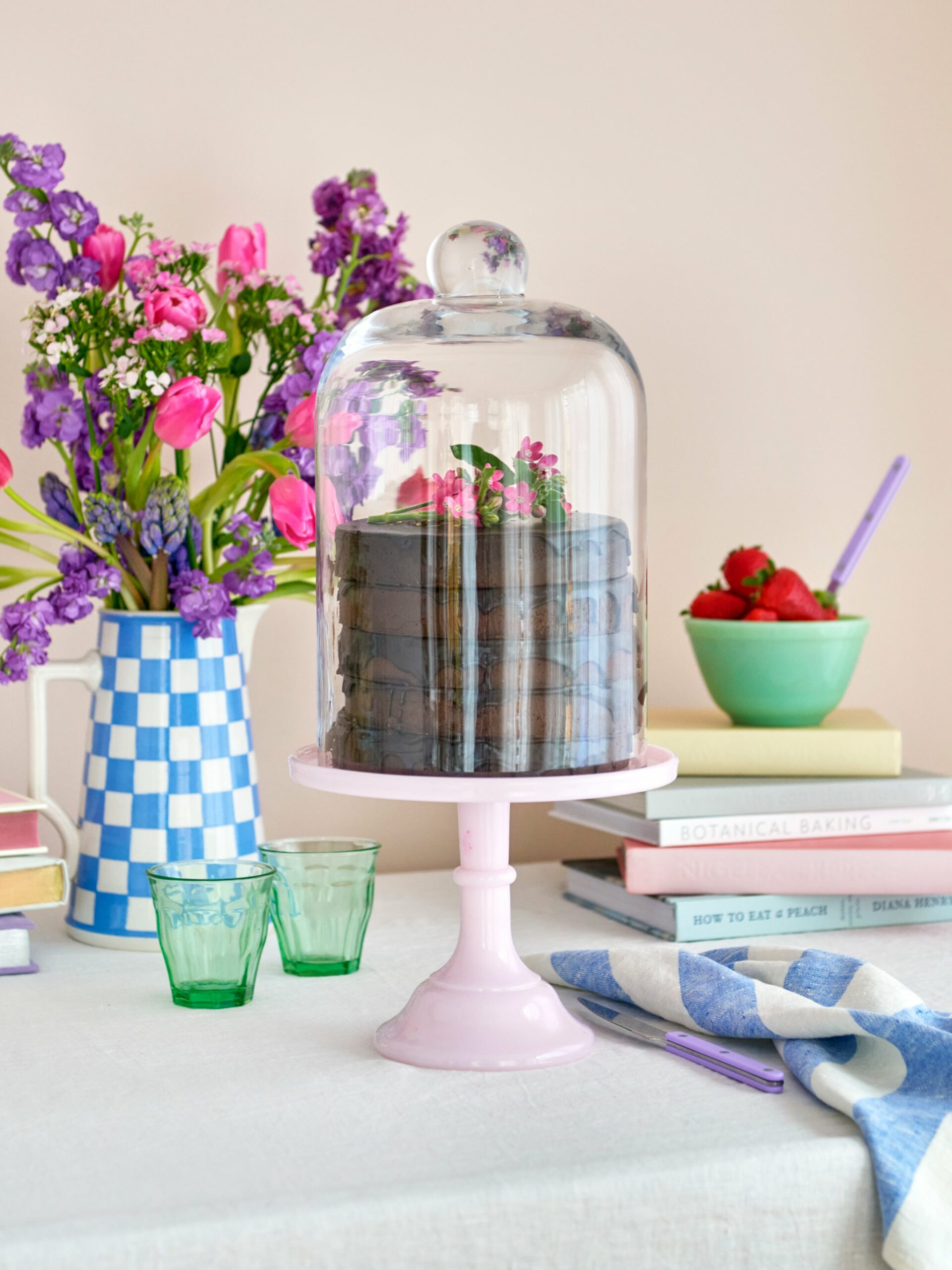 Mosser Glass Pink Cake Stand