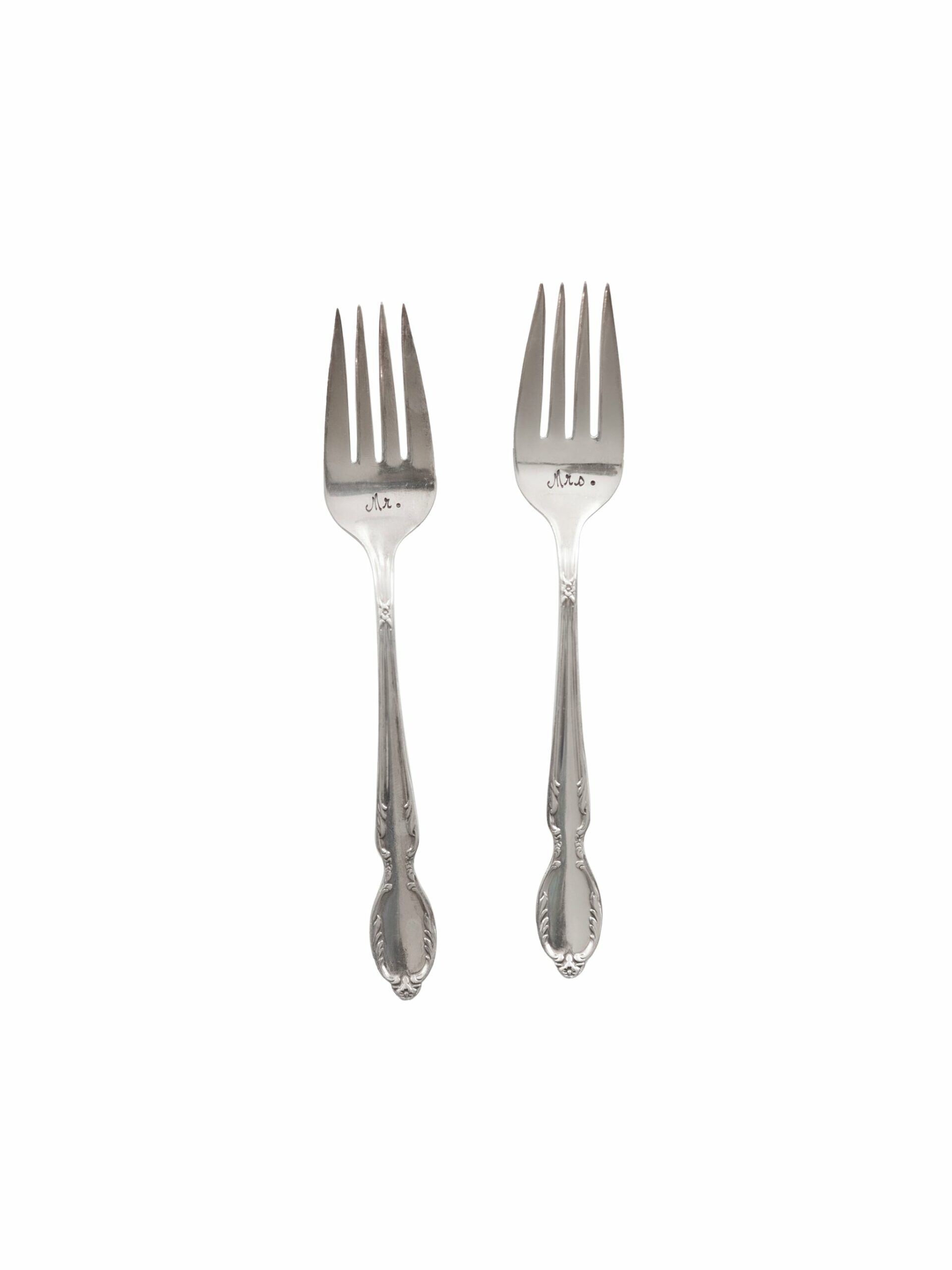 Vintage Mr. & Mrs. Vintage Silver Plate Forks