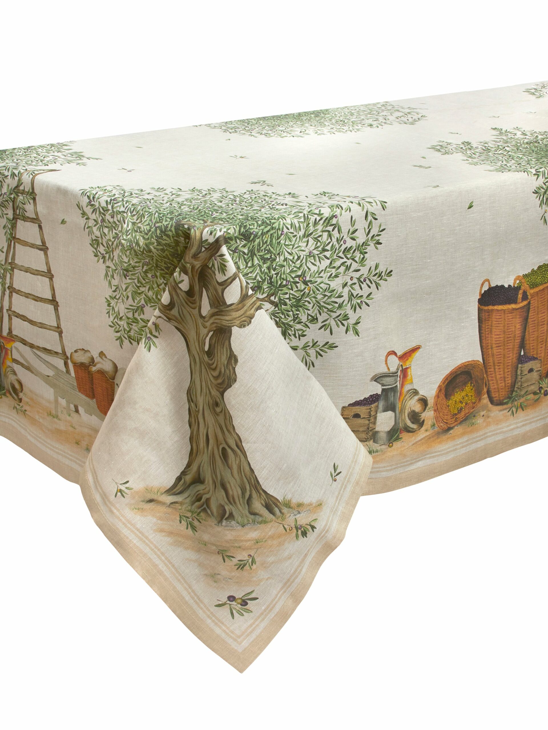 Olive Tree Linen Tablecloth