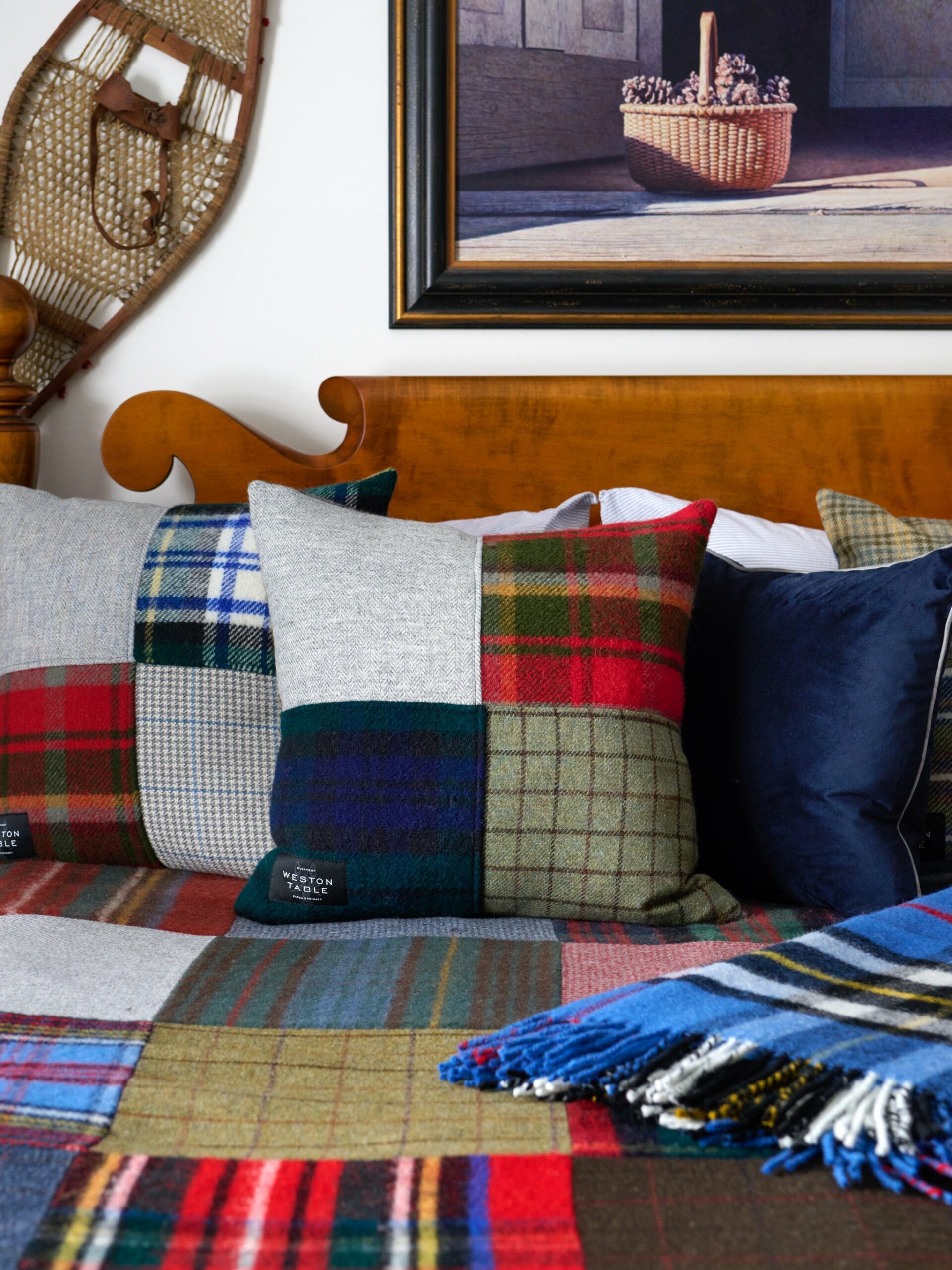 Patchwork Tartan and Tweed Pillow