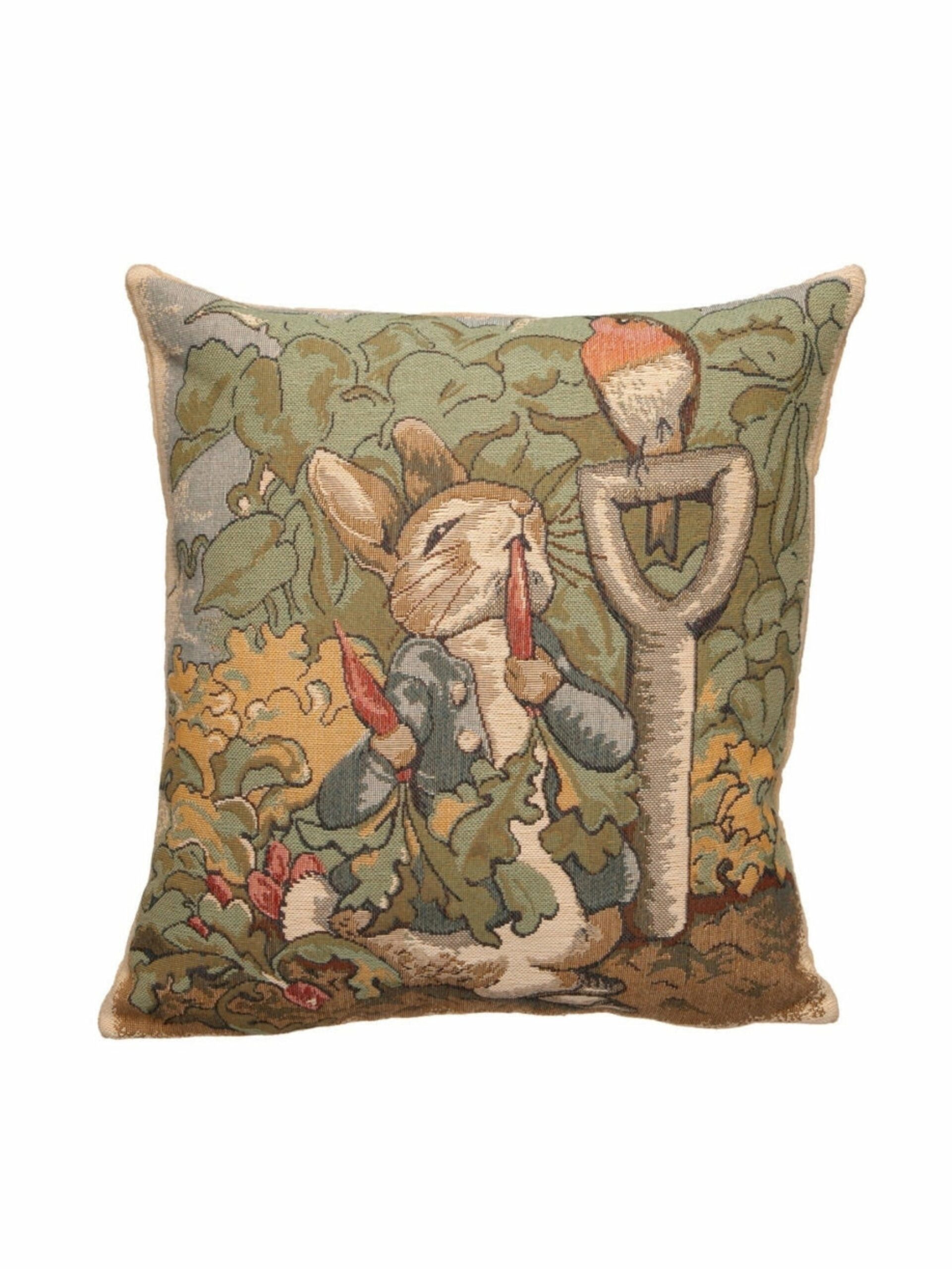 Peter Rabbit Carrots Garden Pillow