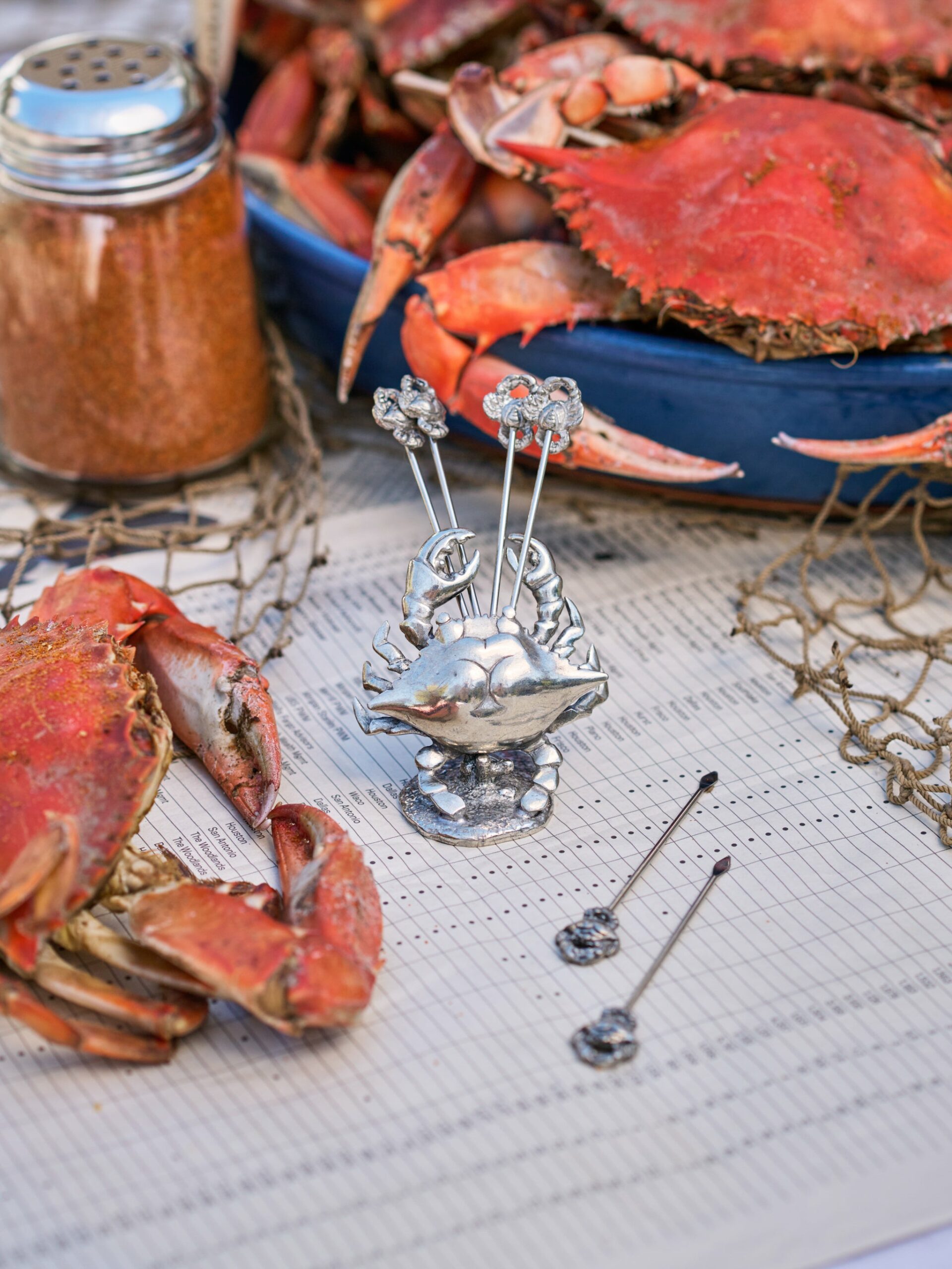 Pewter Blue Crab Cheese Picks