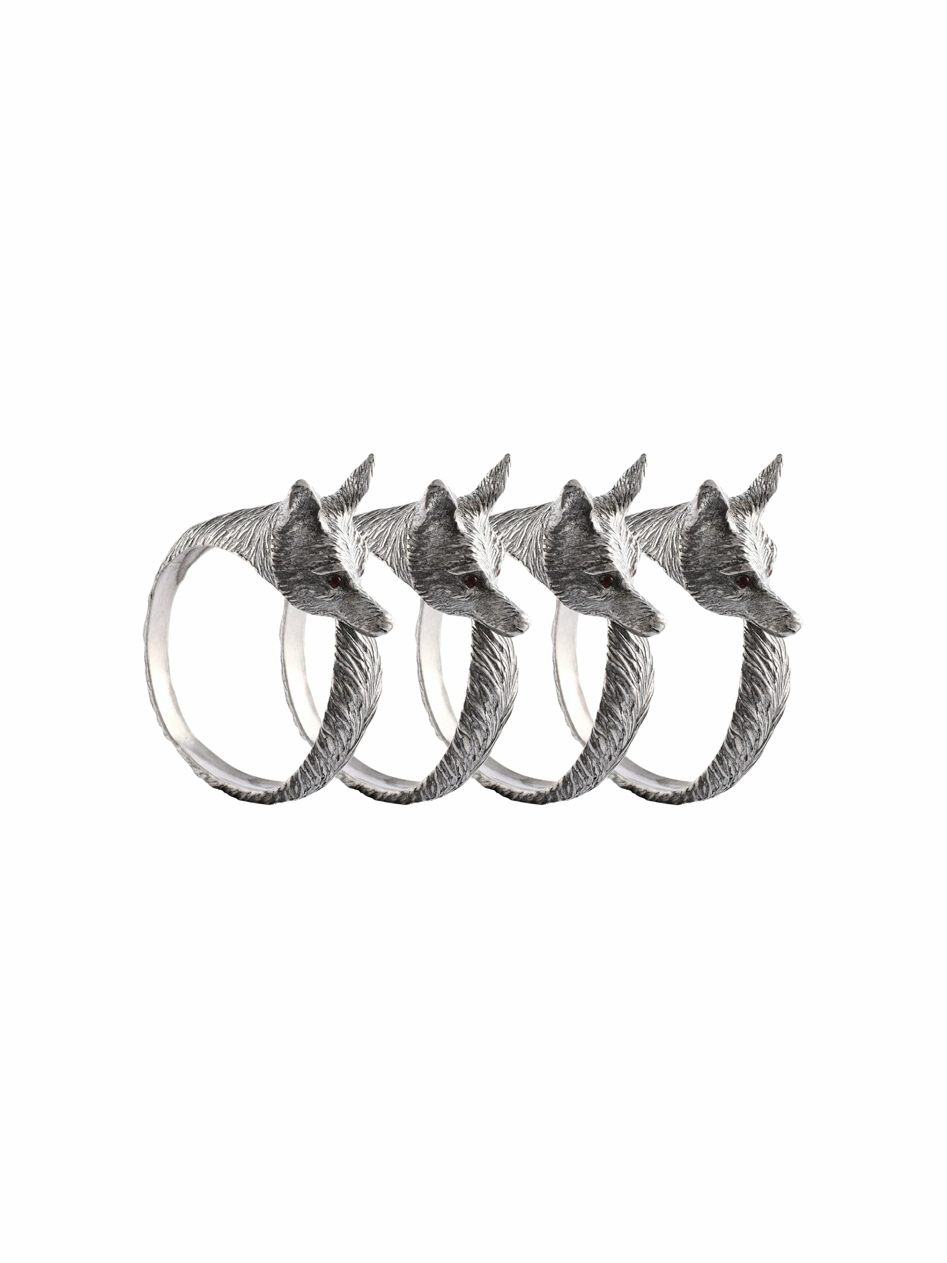 Pewter Fox Napkin Rings