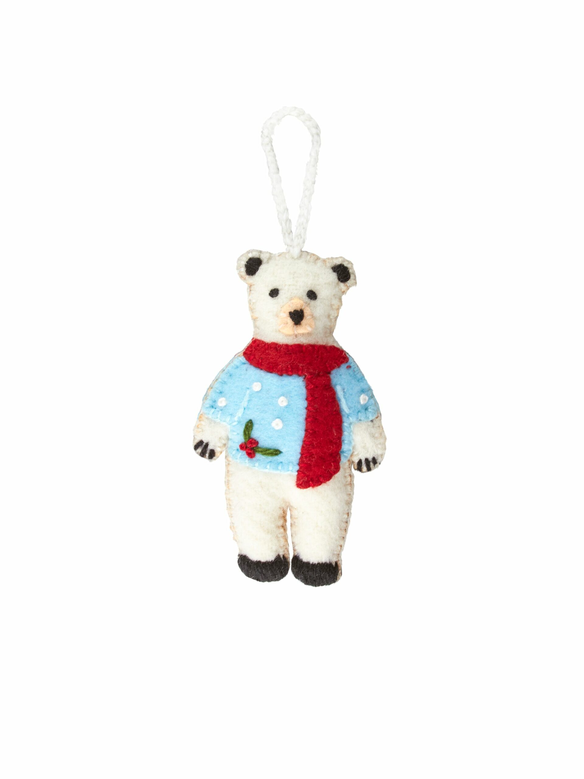 Polar Bear Wool Felt Ornament