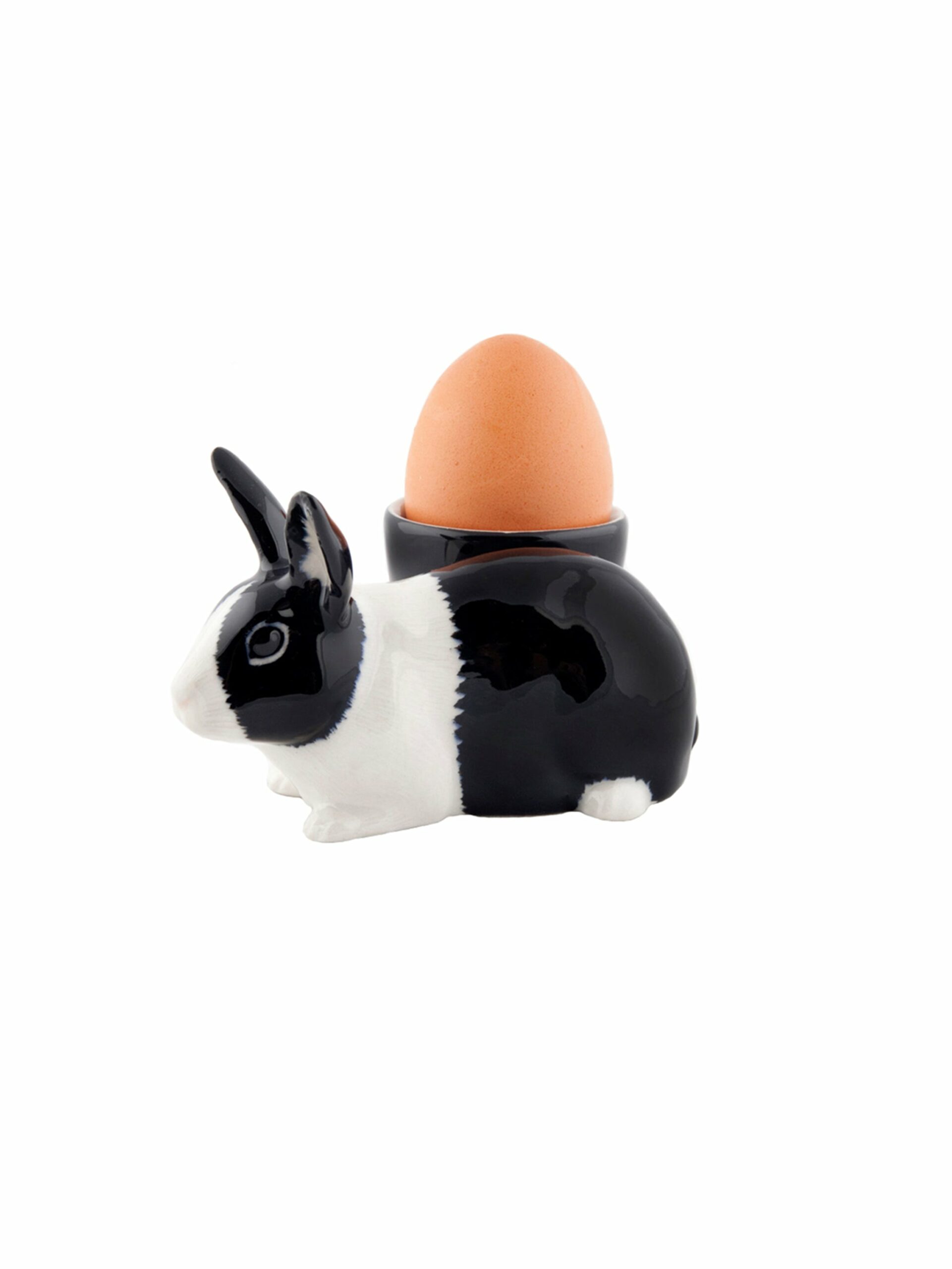 Quail Ceramics Black and White Dutch Rabbit Egg Cups