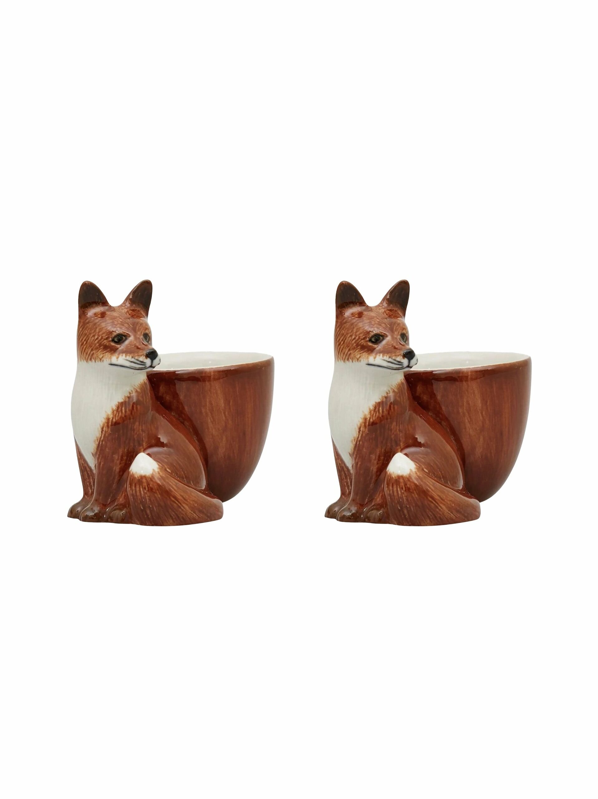 Quail Ceramics Fox with Egg Cups