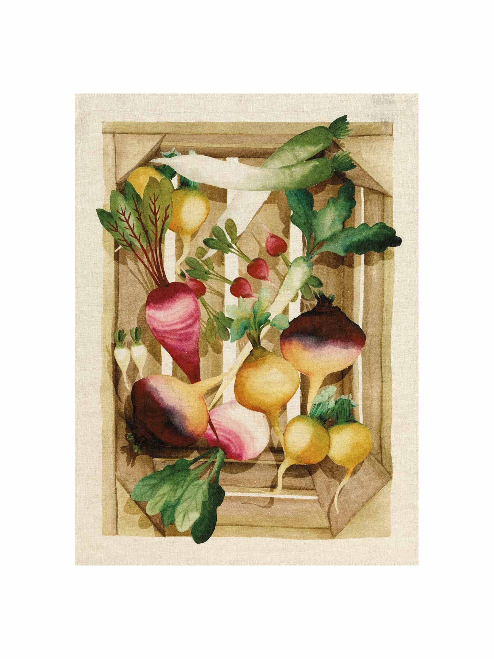 Root Vegetable Linen Kitchen Towel