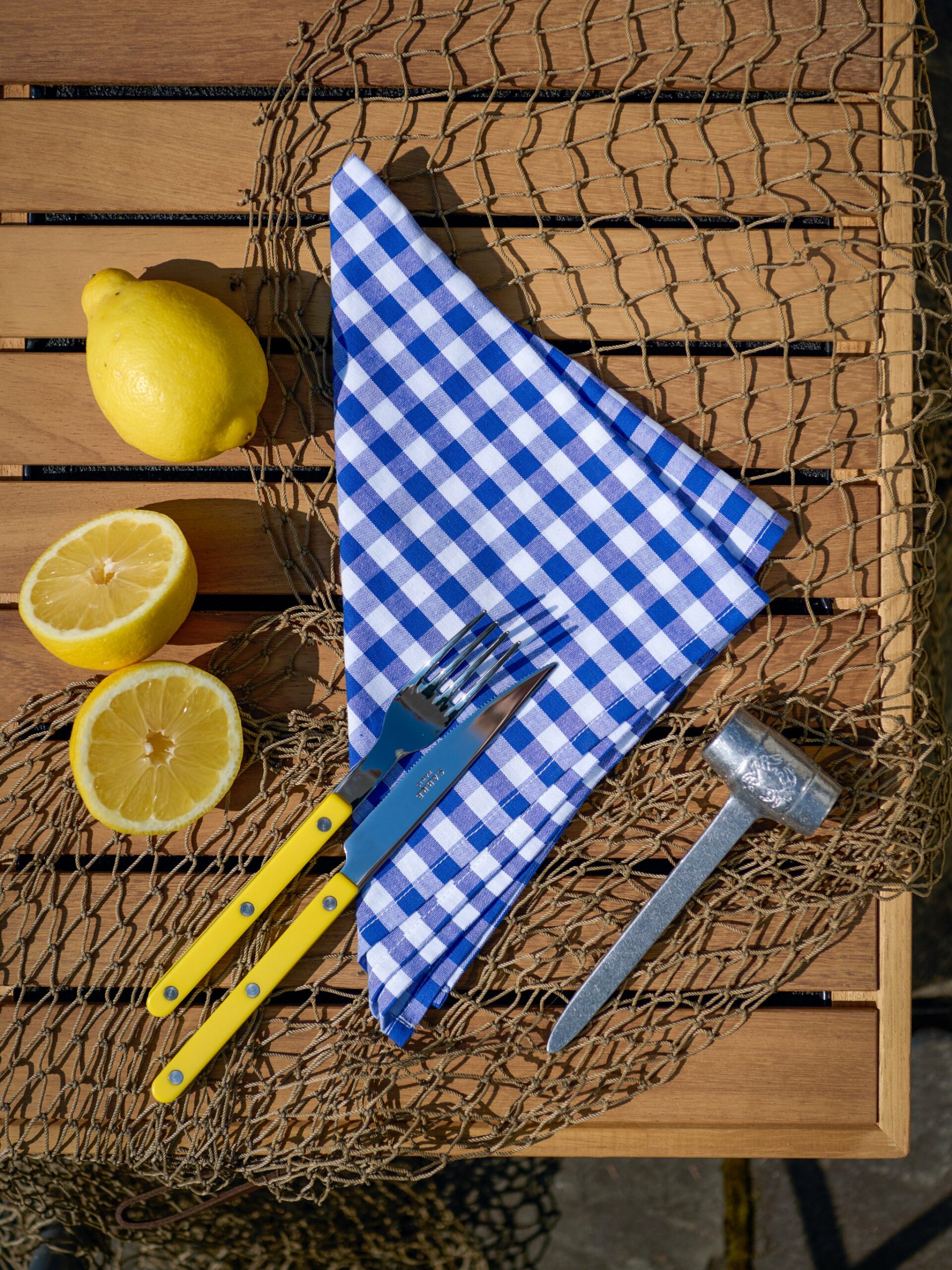 Royal Blue Gingham Linen Collection