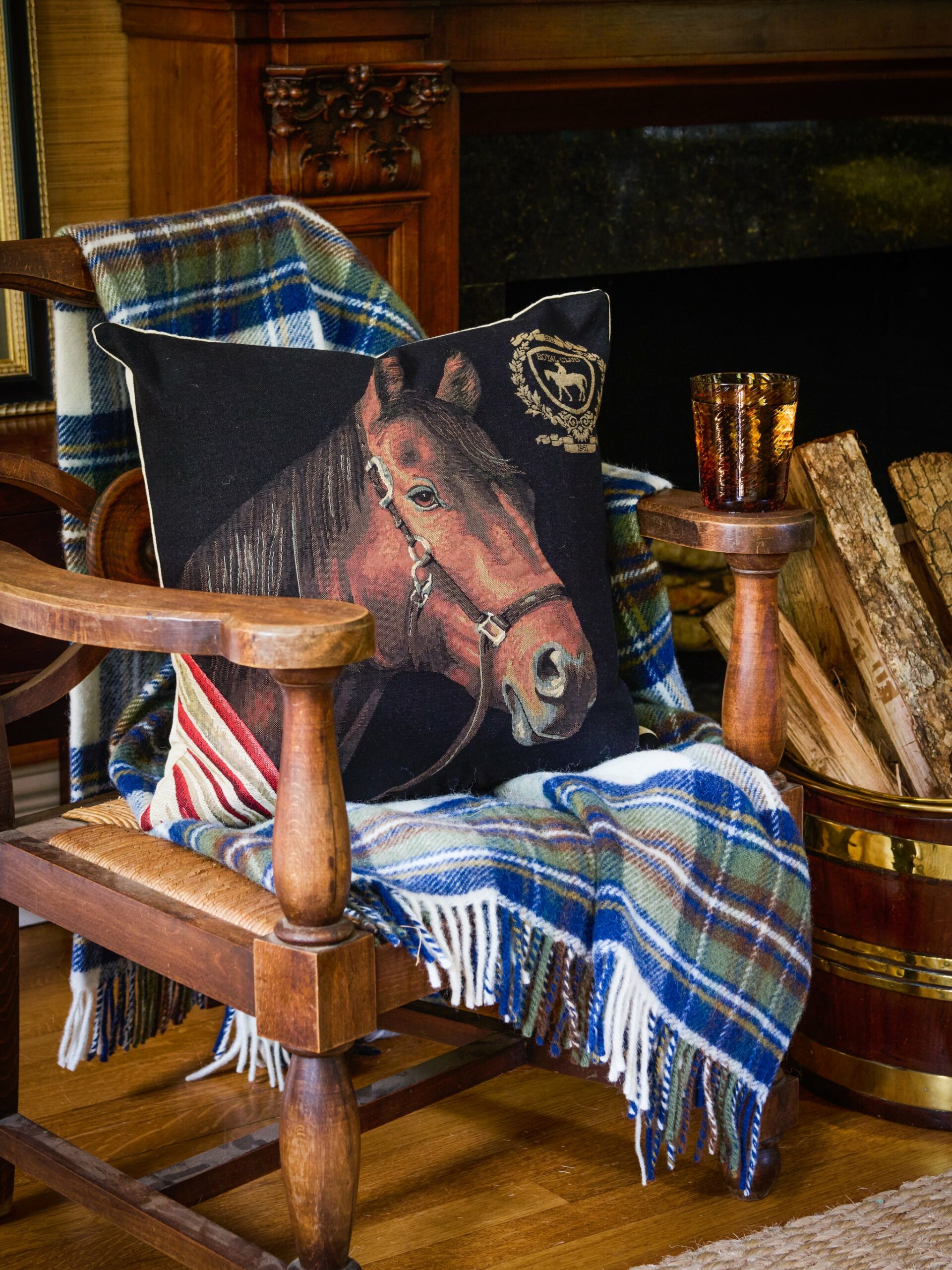 Royal Club Horse Jacquard Pillow