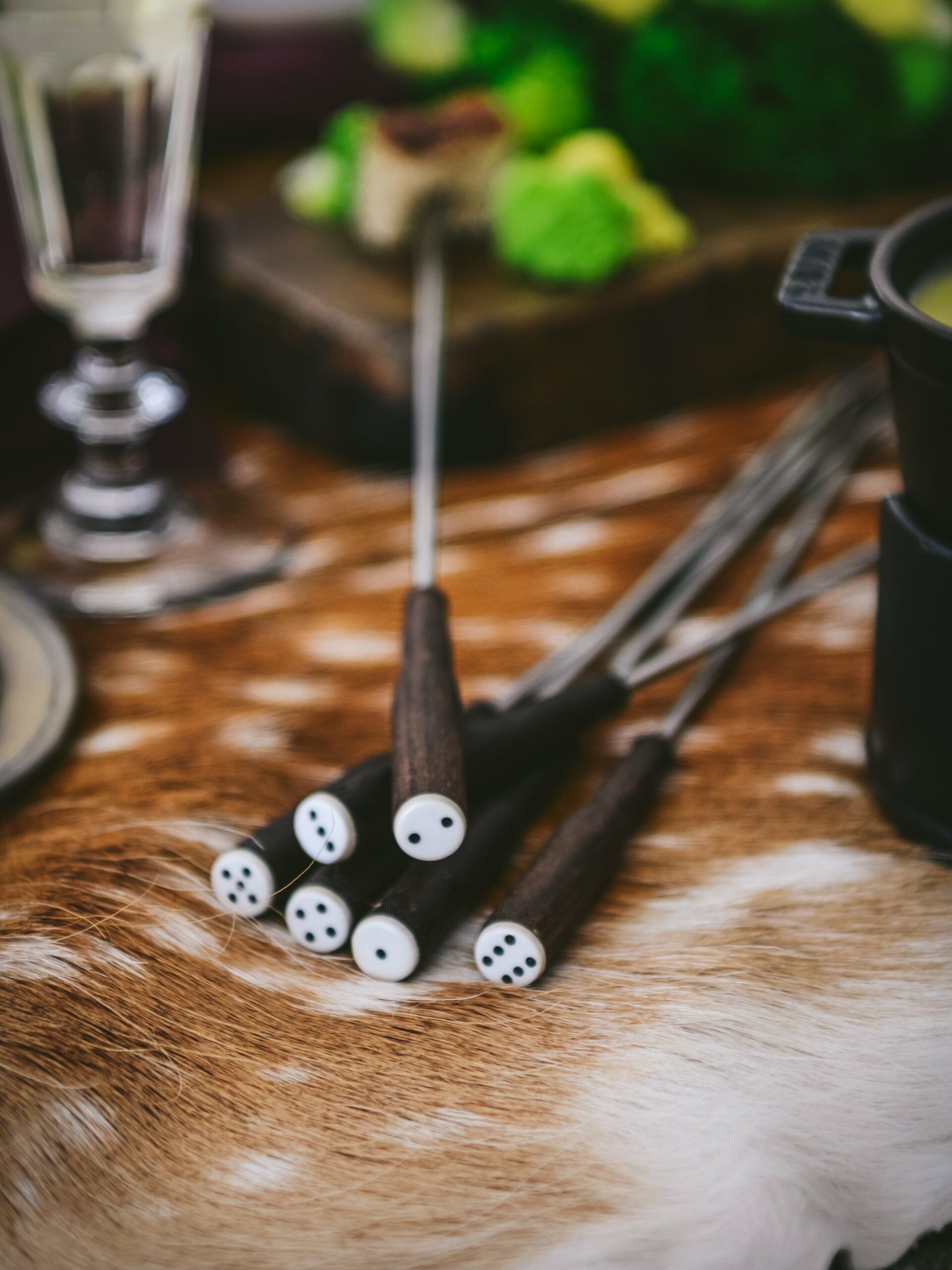 Vintage Retro Dice Fondue Forks