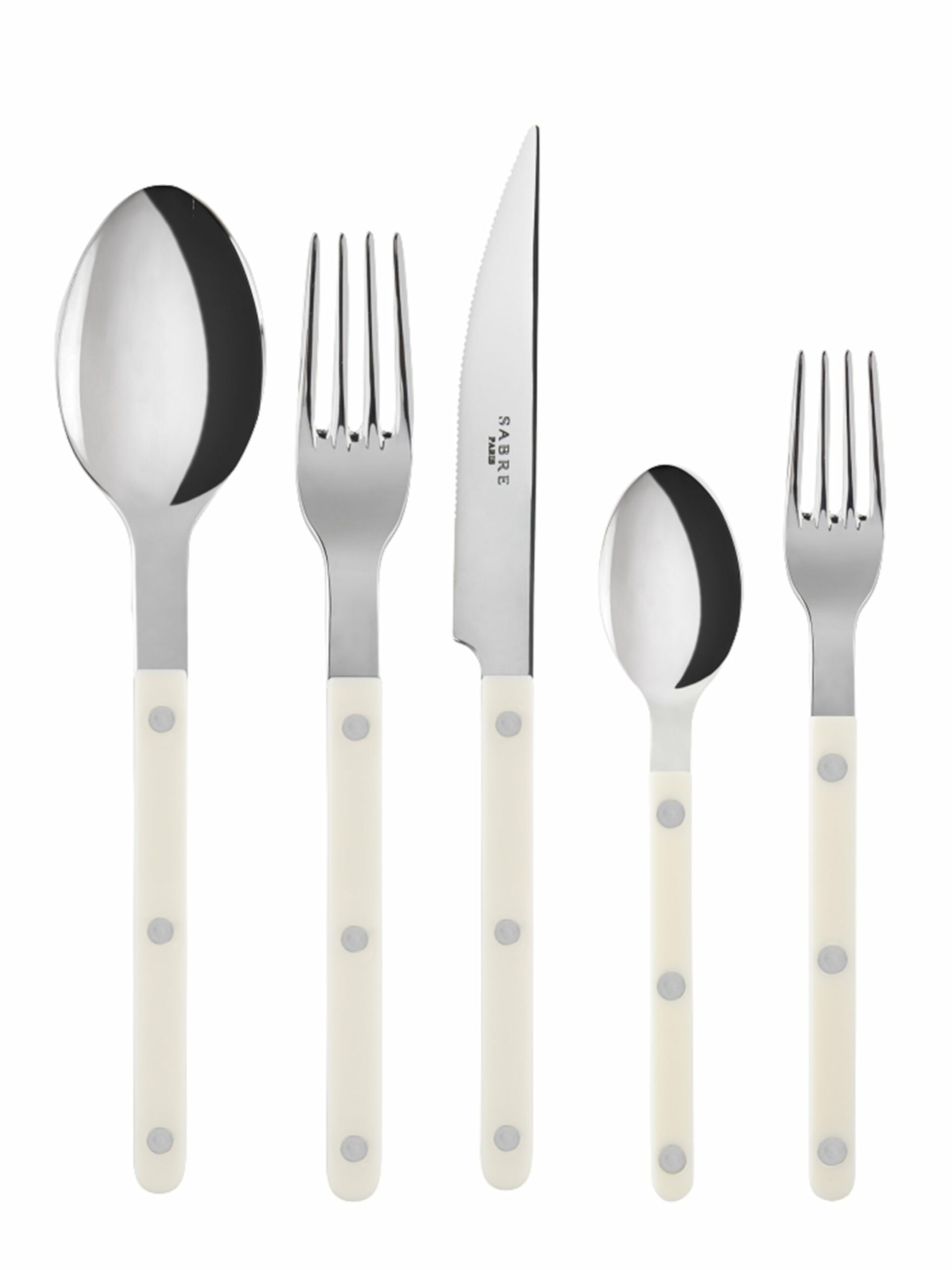 Sabre Paris Bistro Milk 5 Piece Place Setting