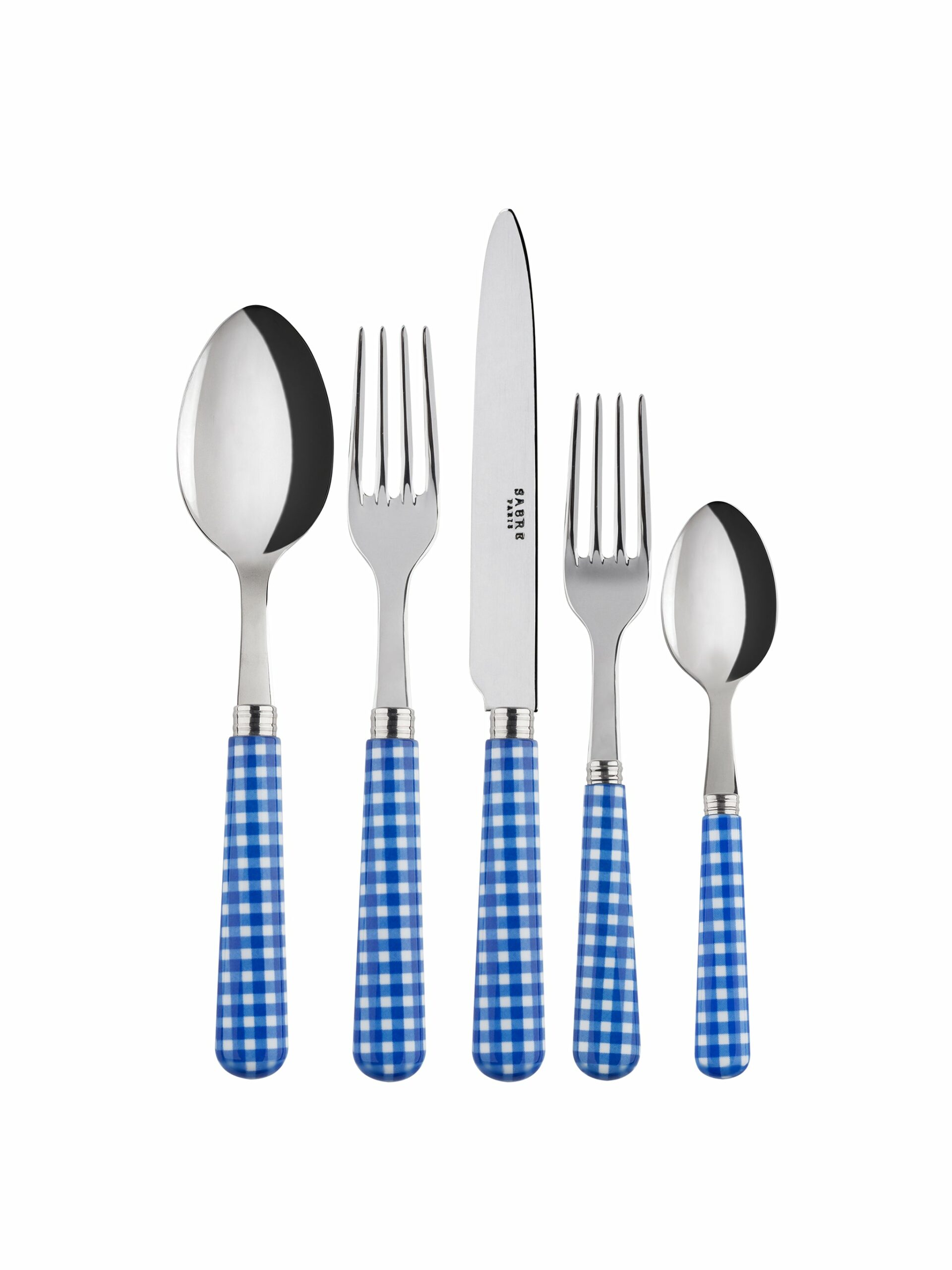 Sabre Paris Gingham Blue 5 Piece Place Setting