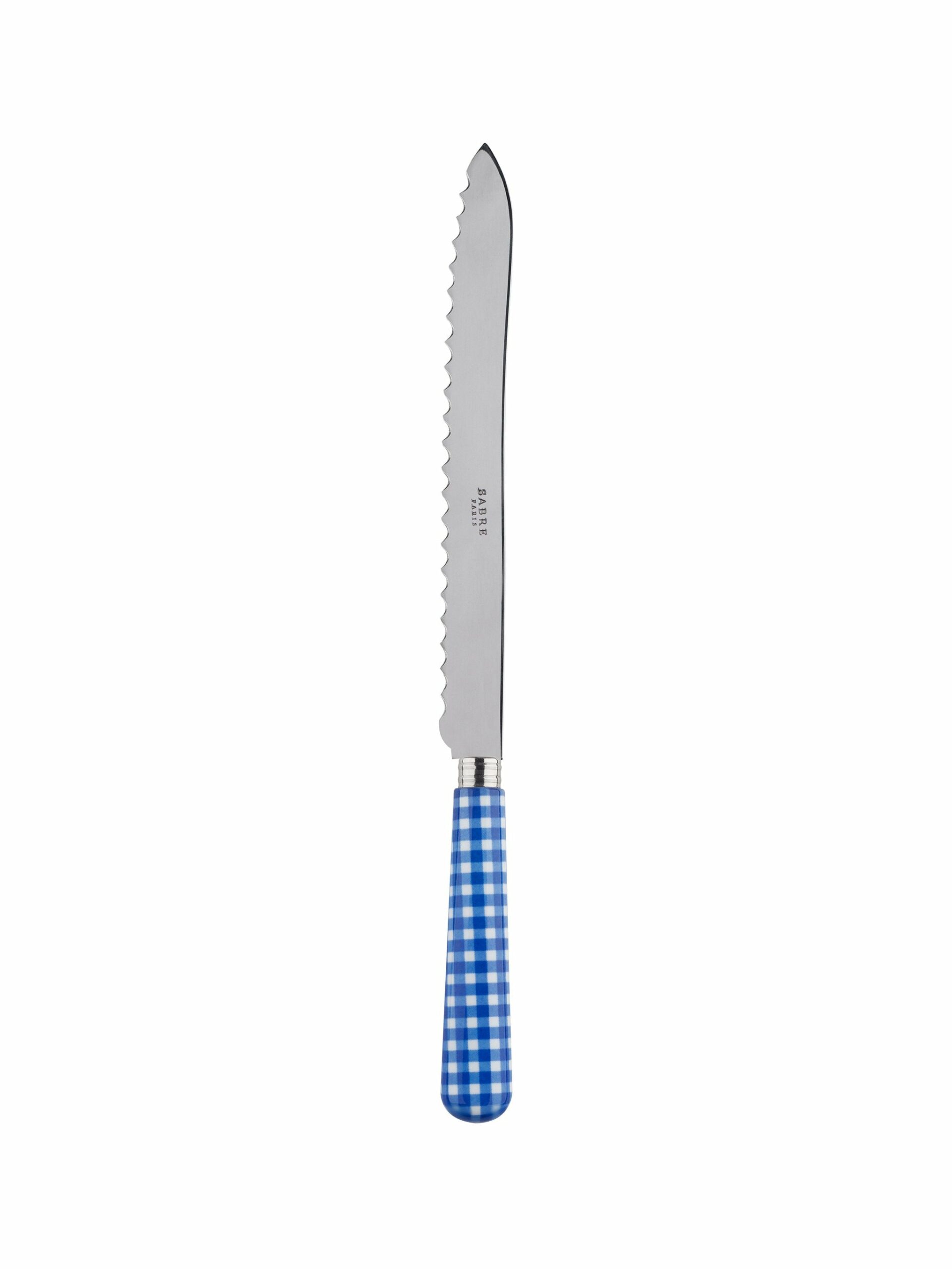 Sabre Paris Gingham Blue Bread Knife