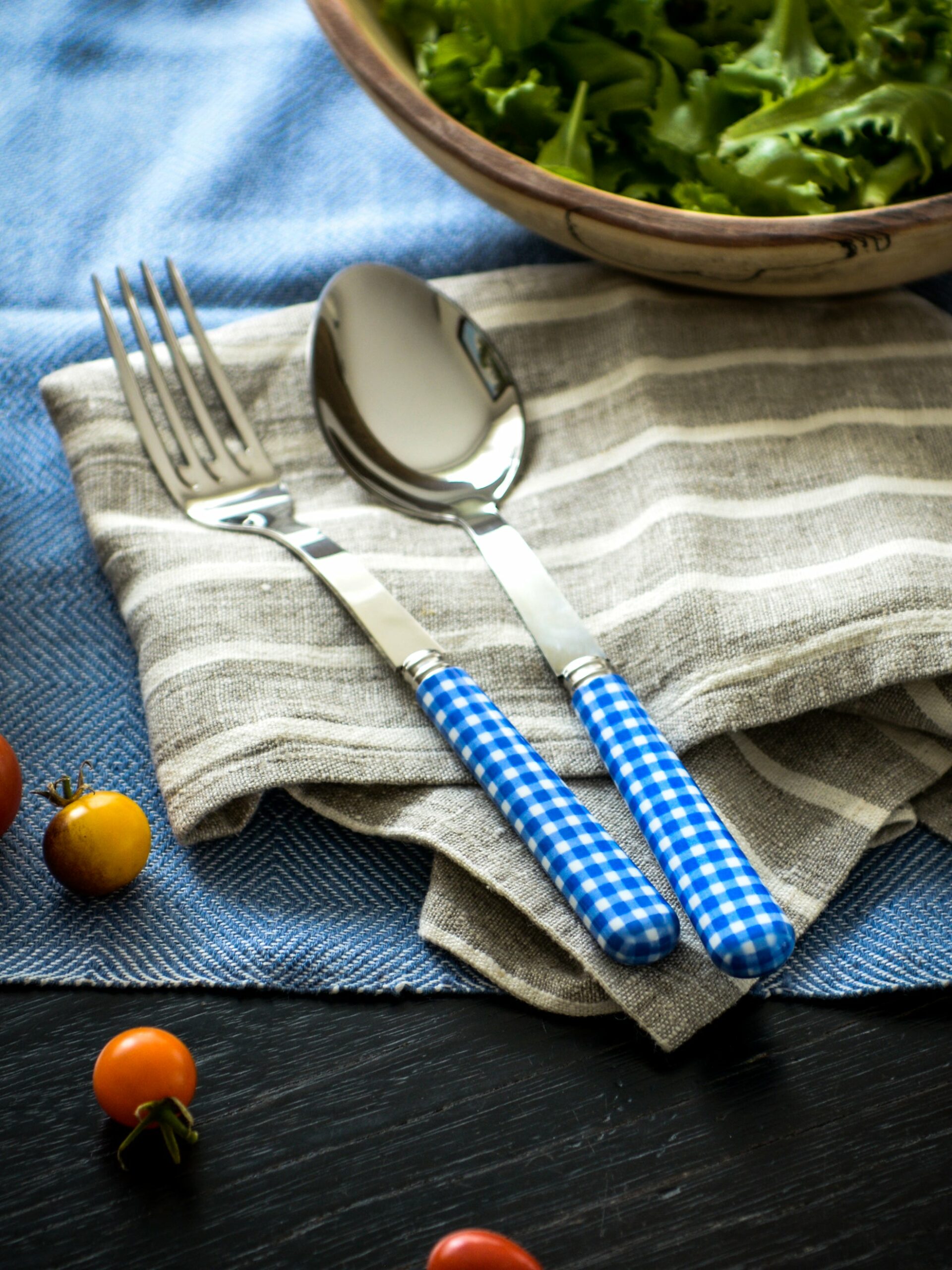 Sabre Paris Gingham Blue Serving Set