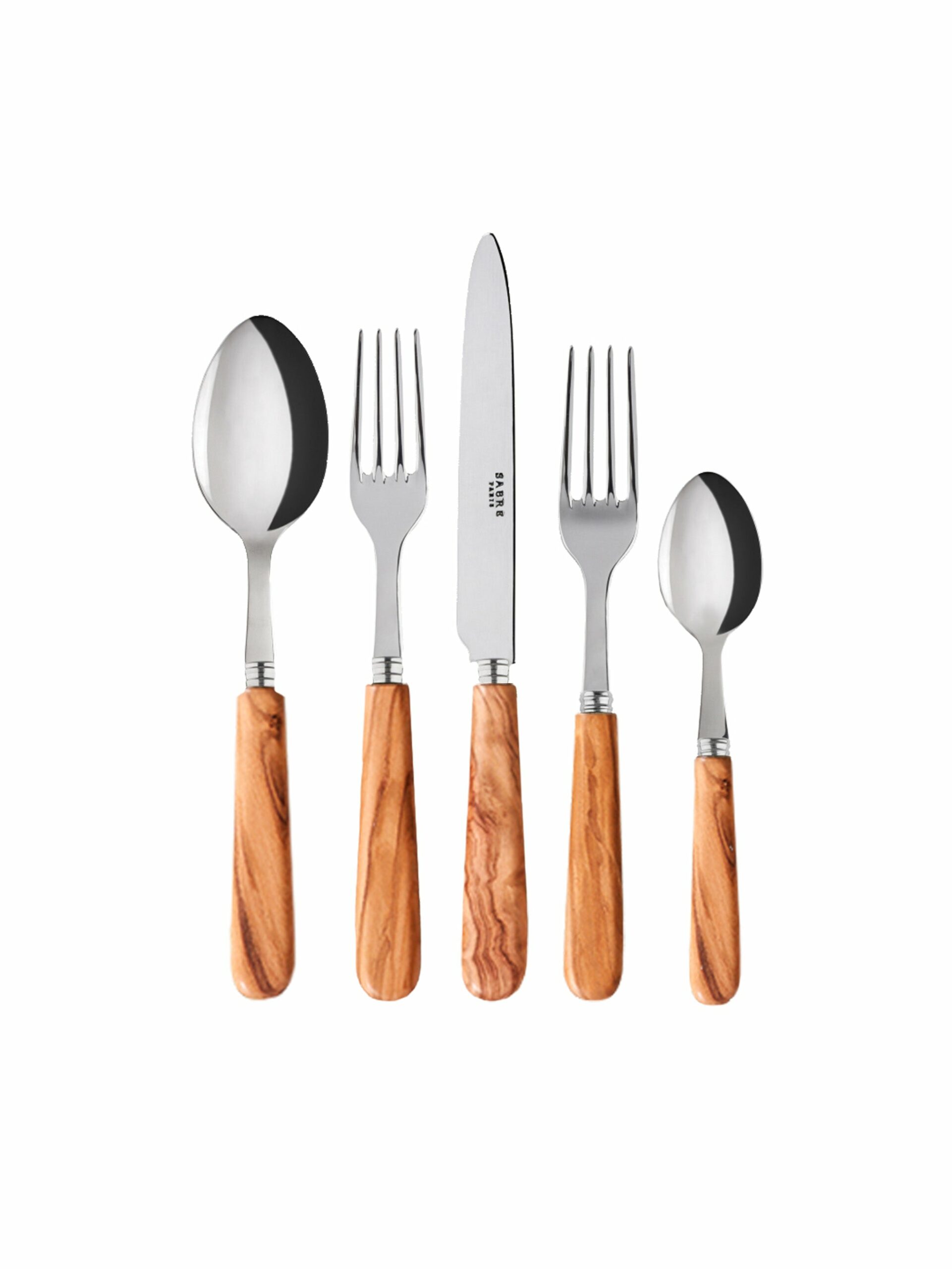 Sabre Paris Lavandou Olive Wood 5 Piece Place Setting