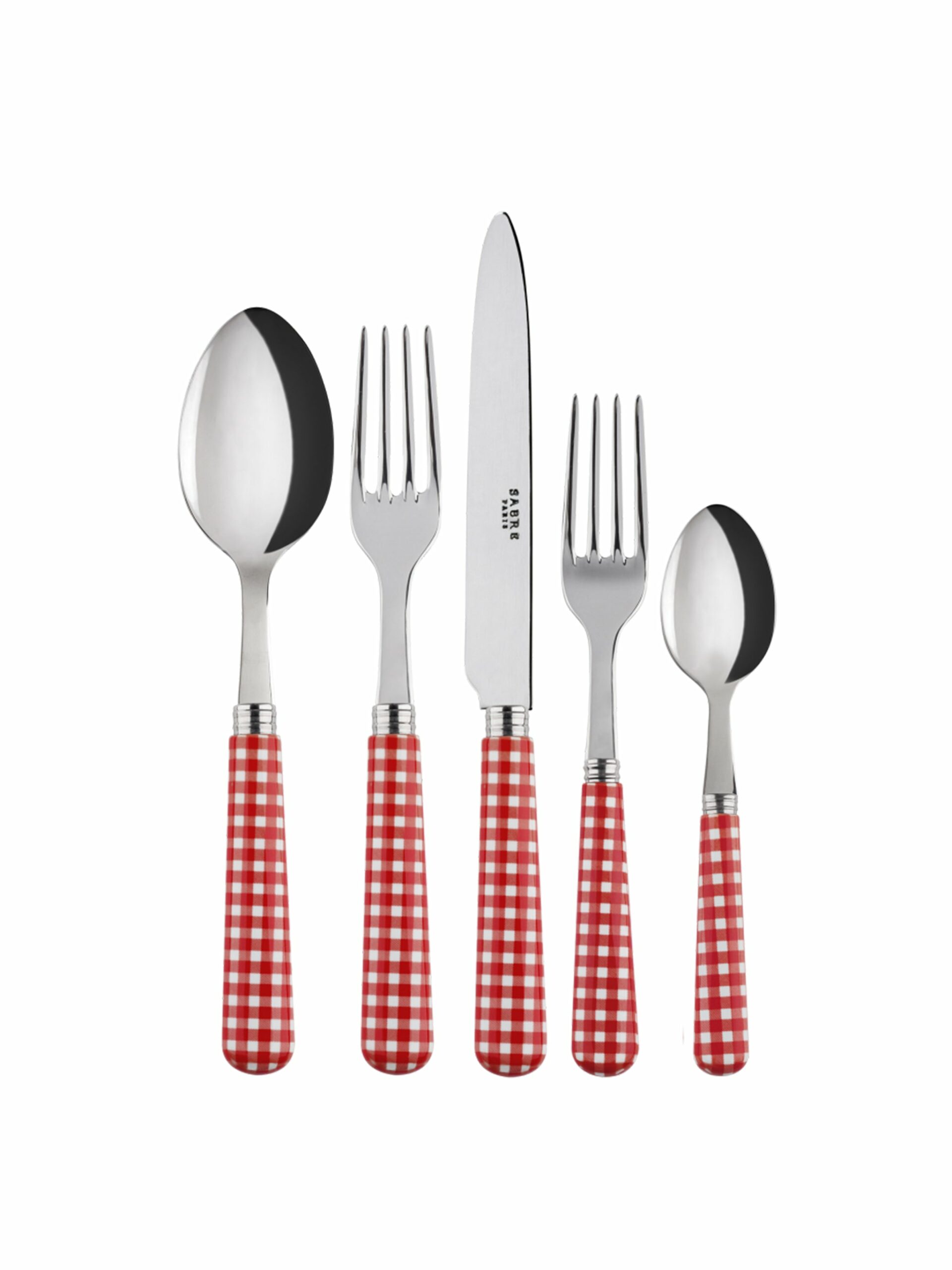 Sabre Paris Gingham Red 5 Piece Place Setting