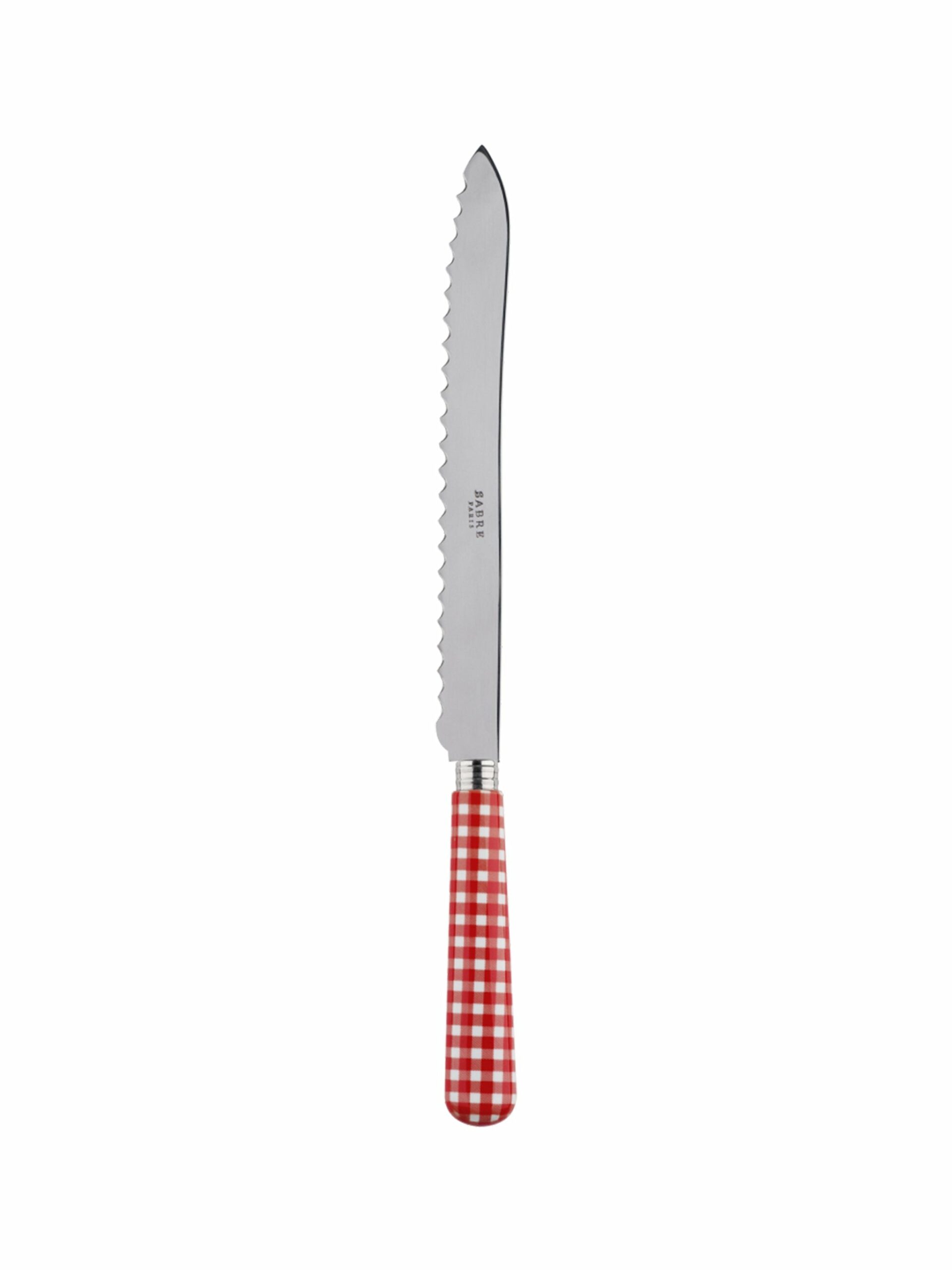 Sabre Paris Gingham Red Bread Knife