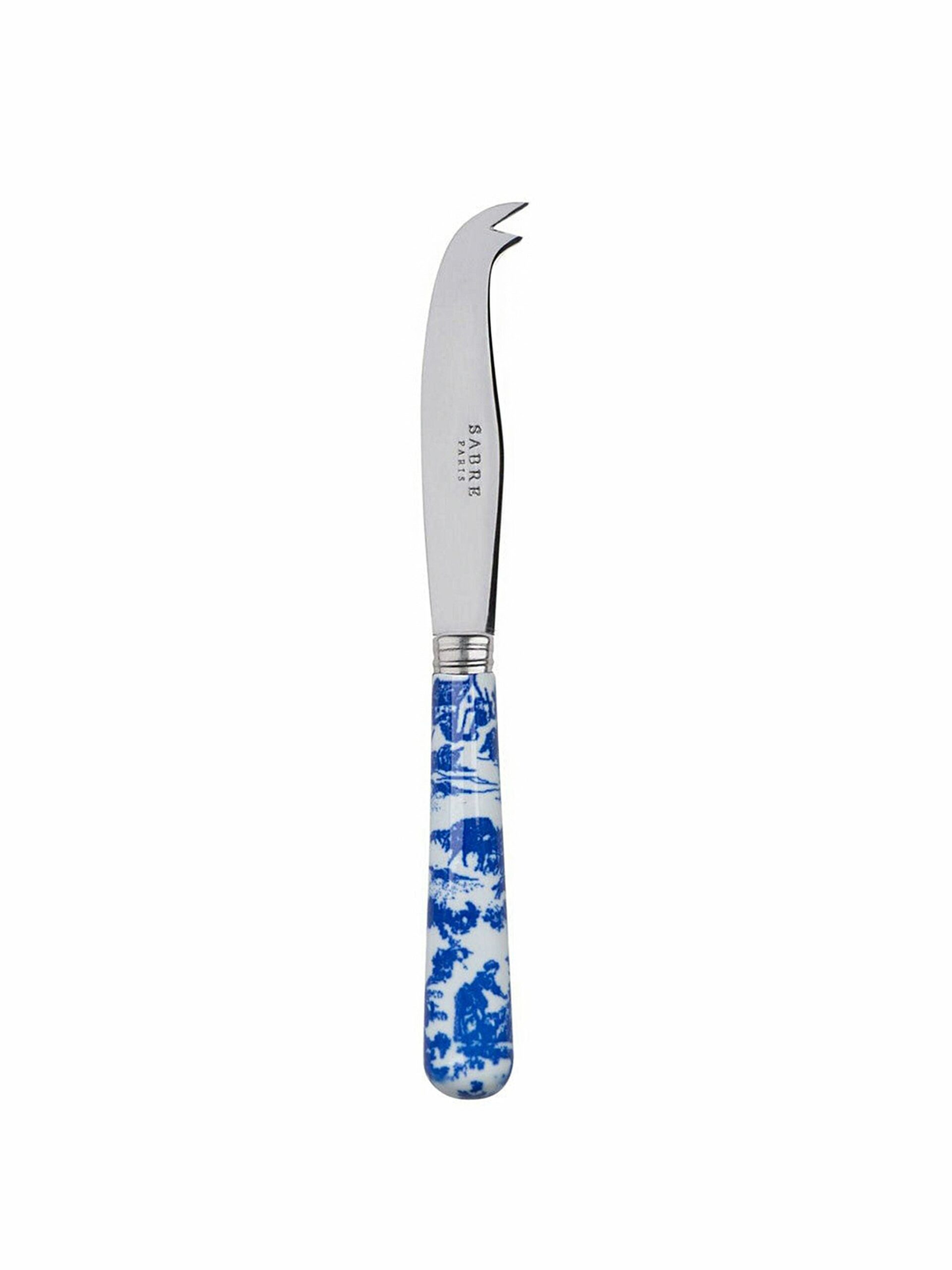 Sabre Paris Toile De Jouy Blue Small Cheese Knife