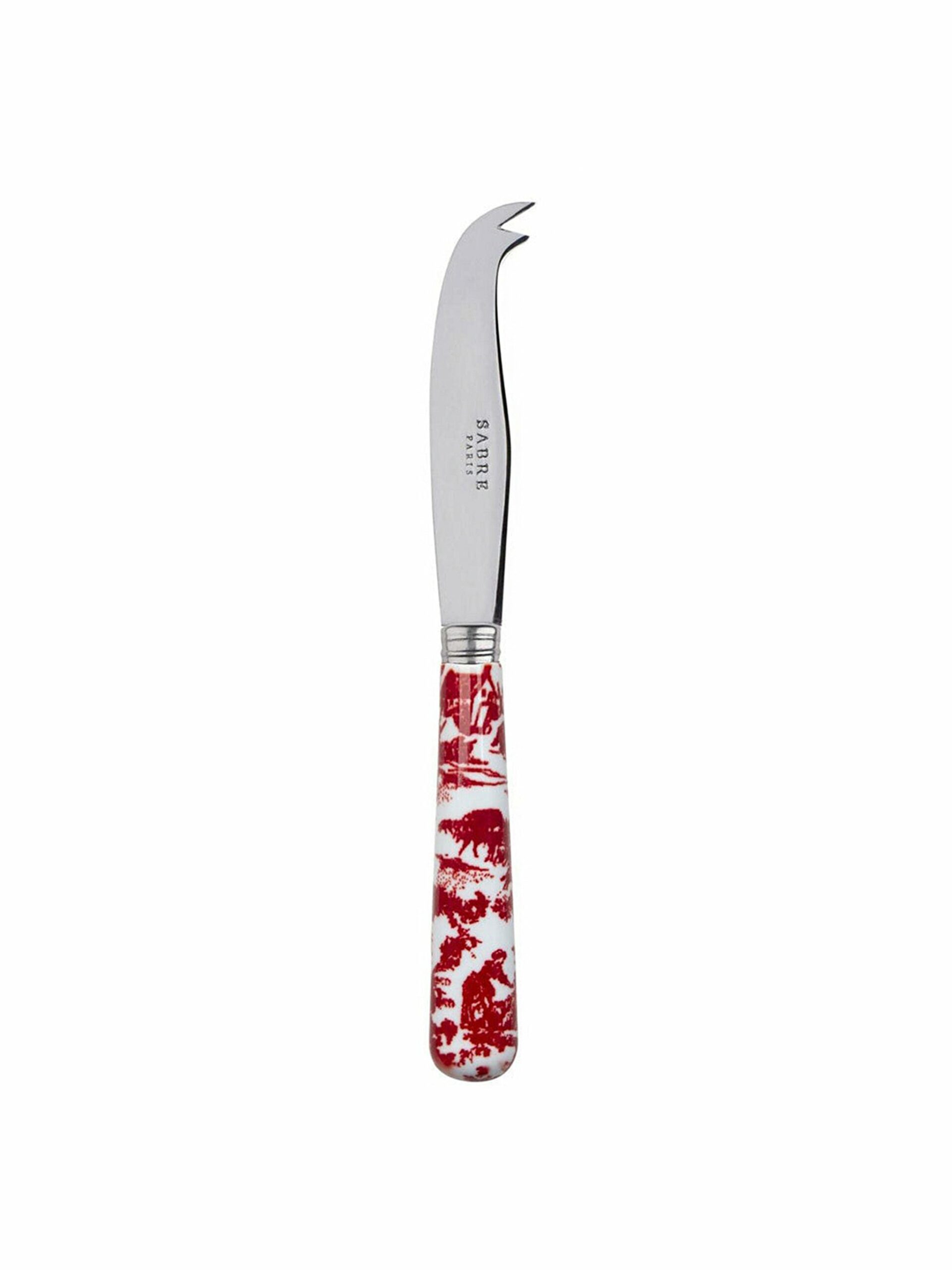 Sabre Paris Toile De Jouy Red Small Cheese Knife