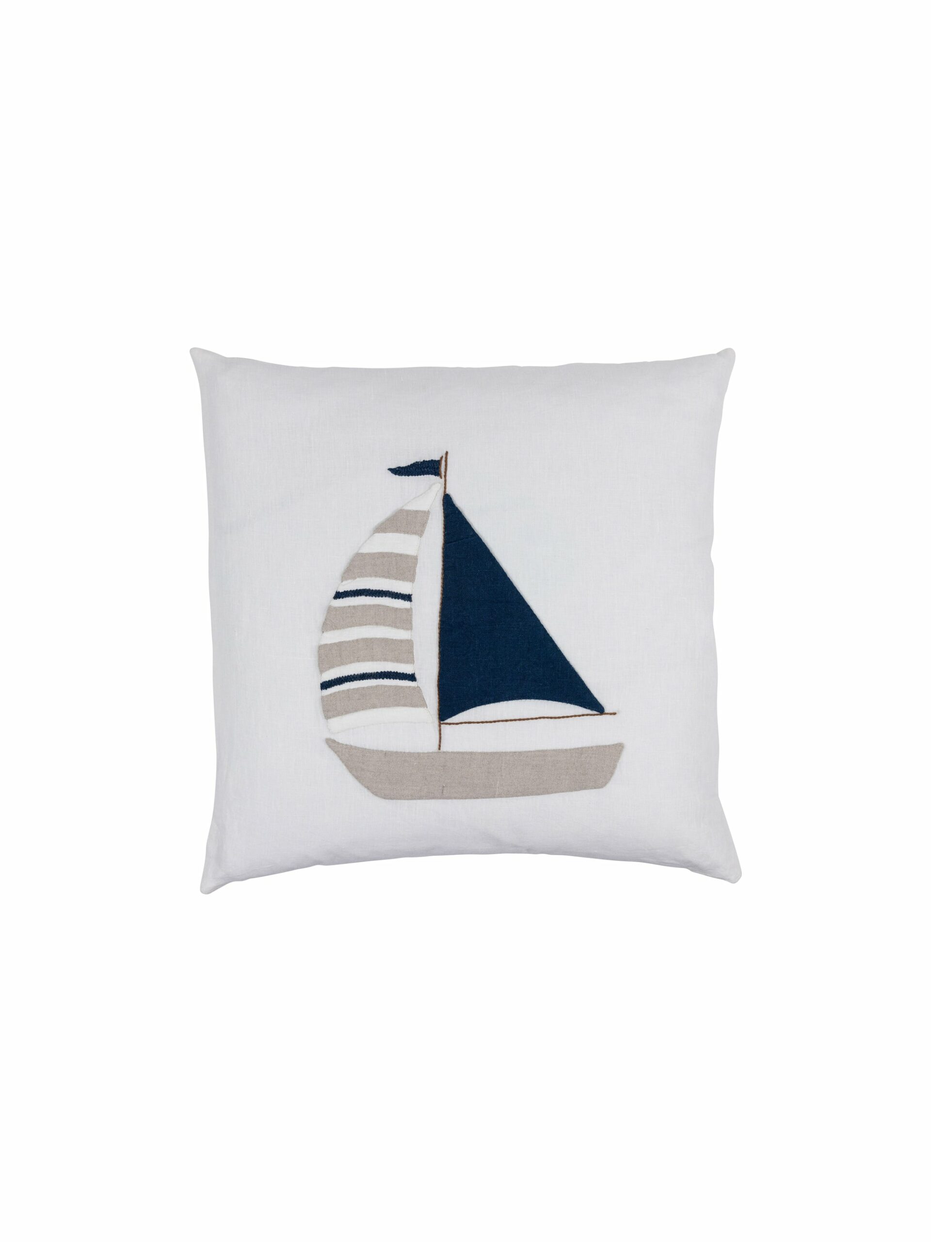 Sailboat Linen Throw Pillow