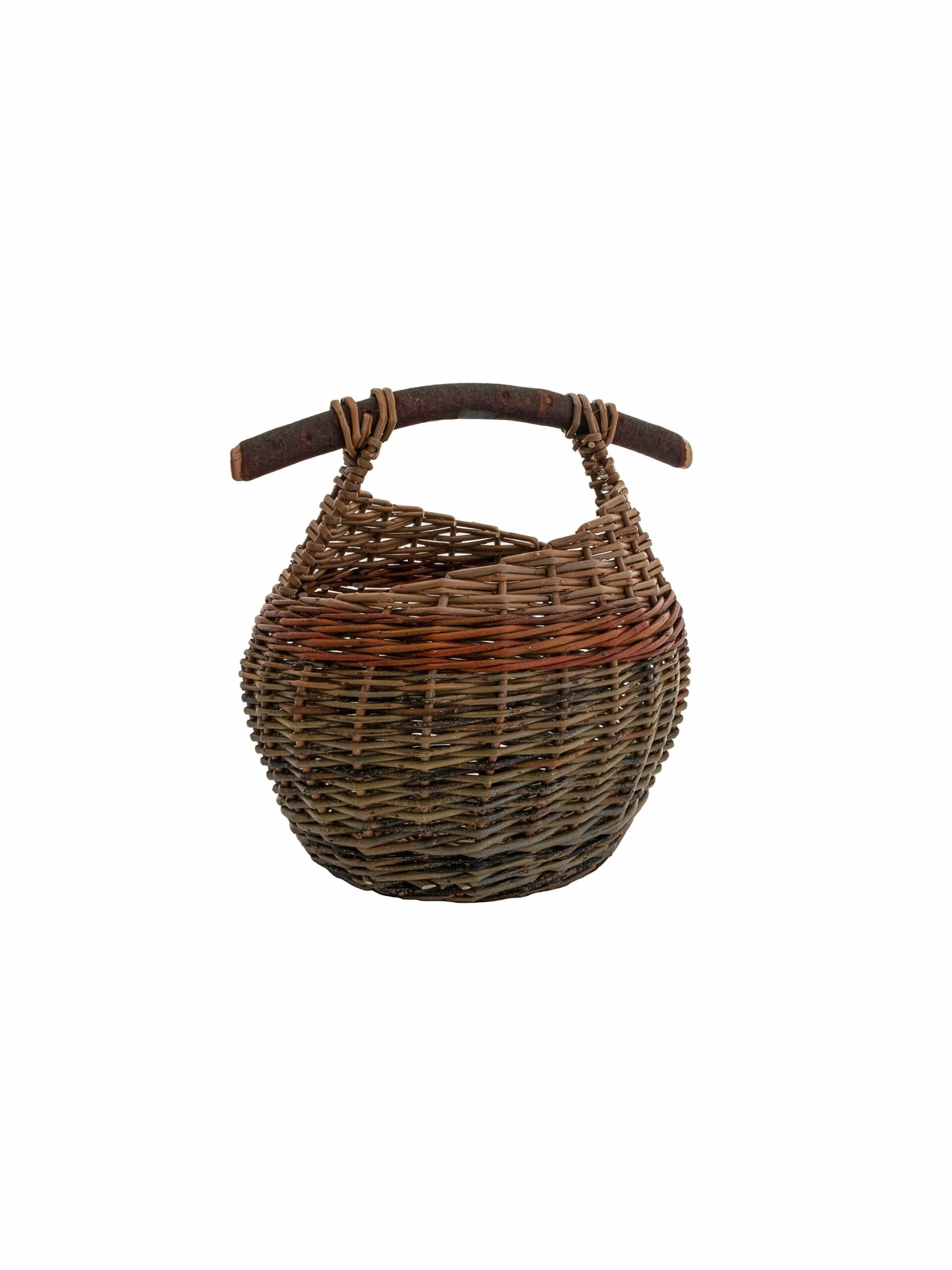 Scottish Willow Stick Handled Foraging Basket