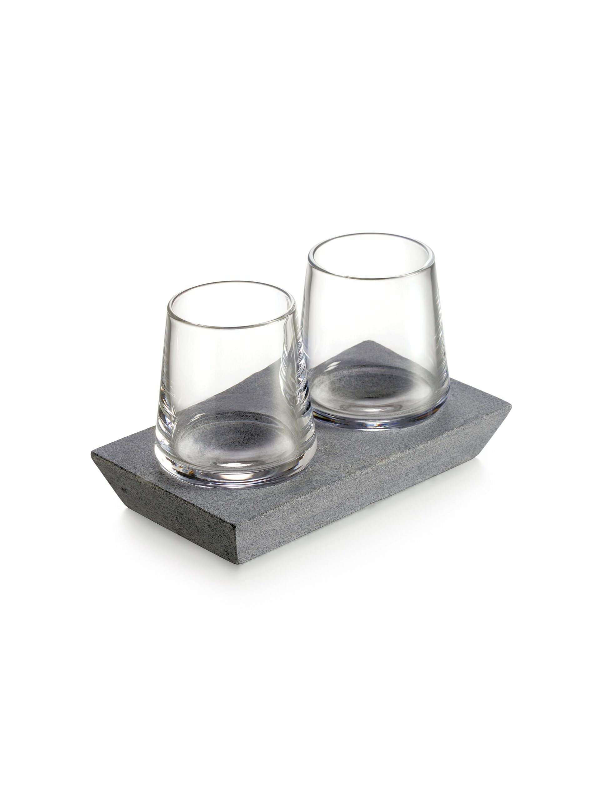 Simon Pearce Alpine Whiskey Glass Set with Soapstone Base