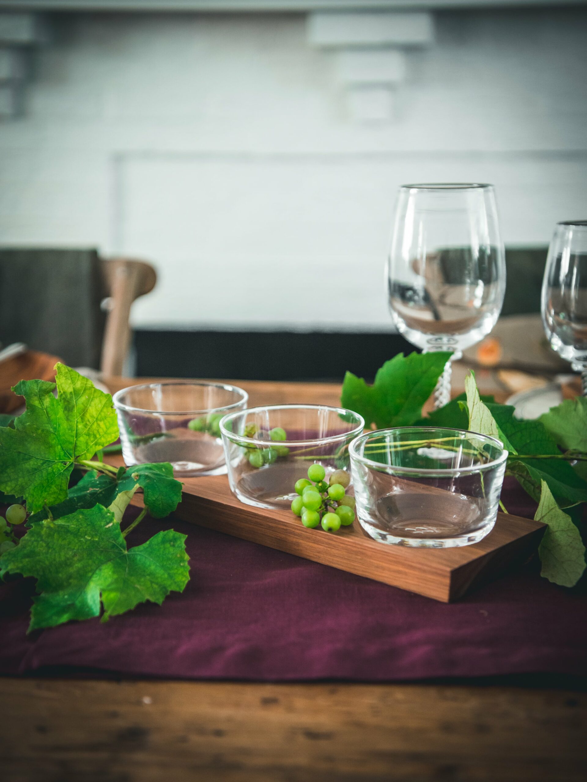 Simon Pearce Ludlow Bowl Set with Wood Base