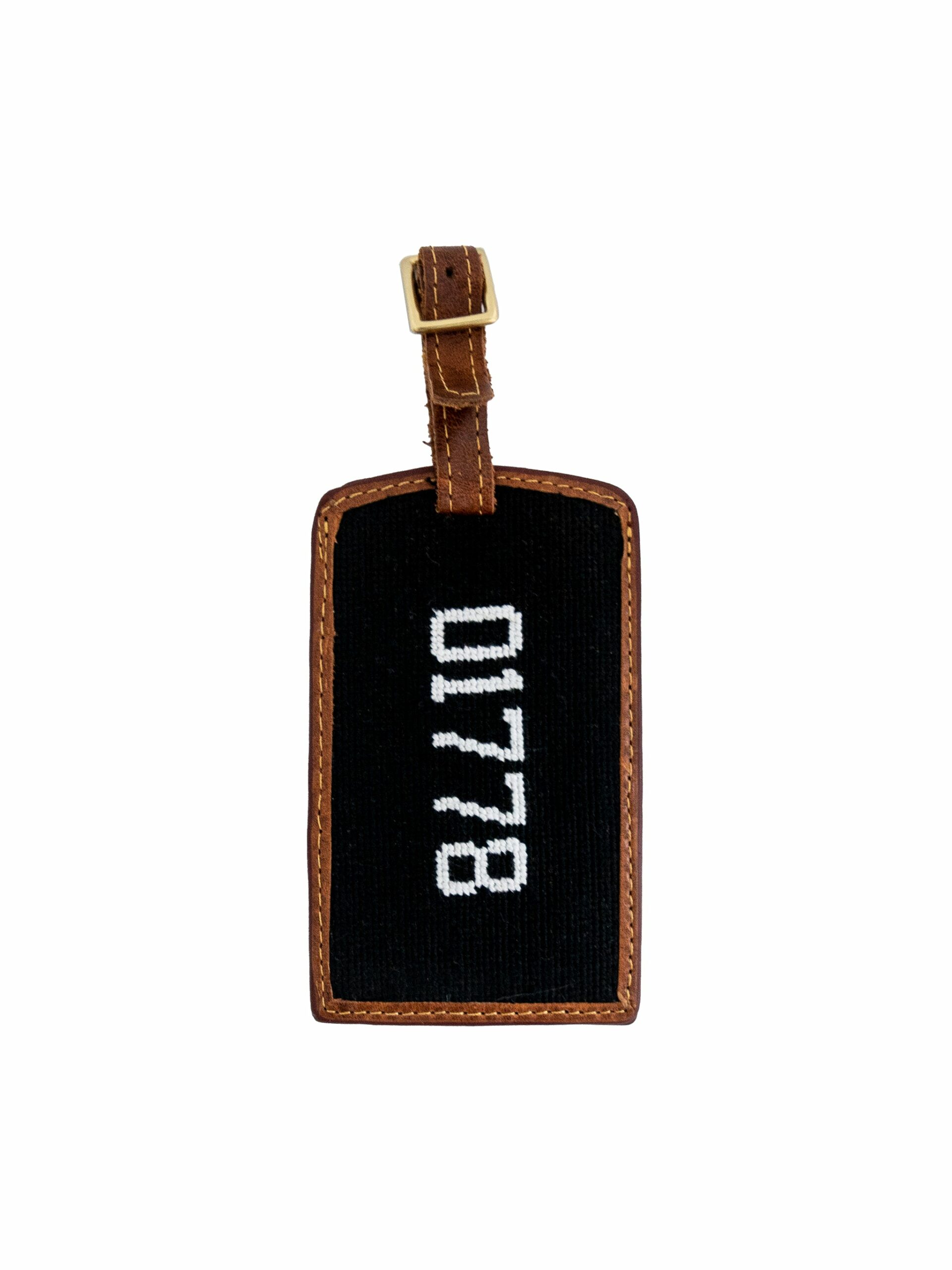 Smathers & Branson Custom Zip Code Needlepoint Luggage Tag