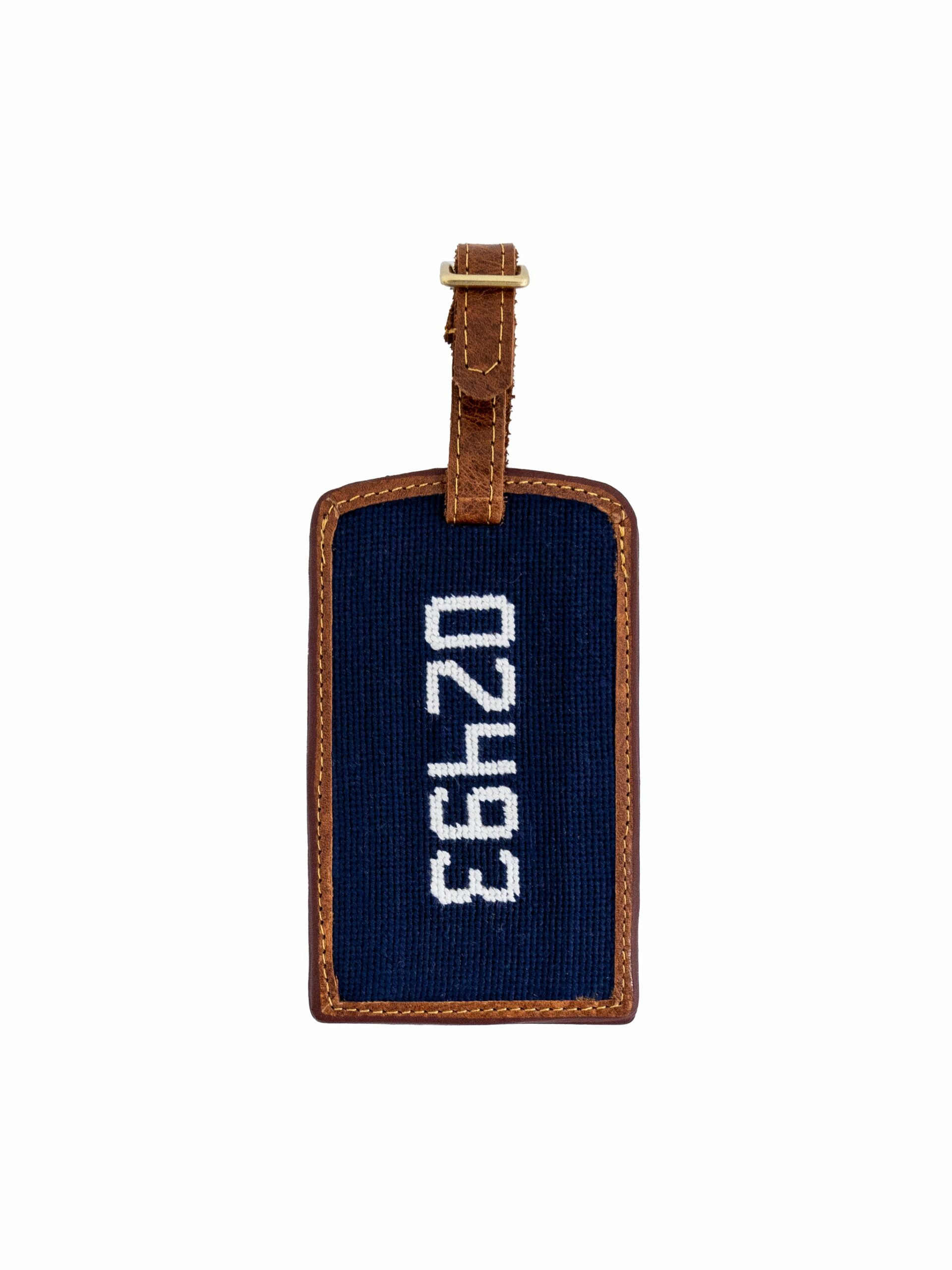 Smathers & Branson Custom Zip Code Needlepoint Luggage Tag