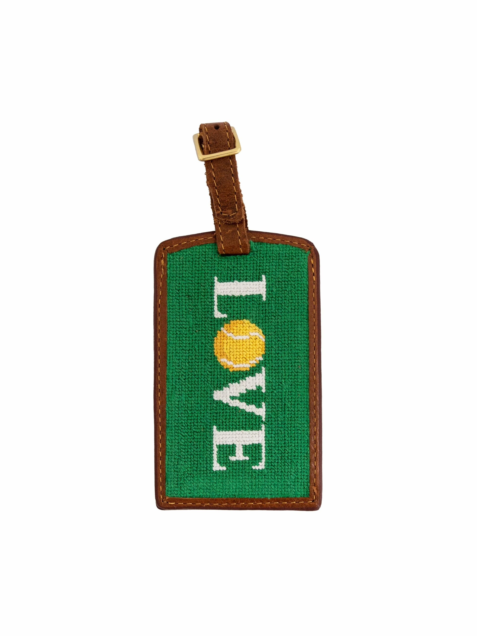 Smathers & Branson Love Tennis Needlepoint Luggage Tag