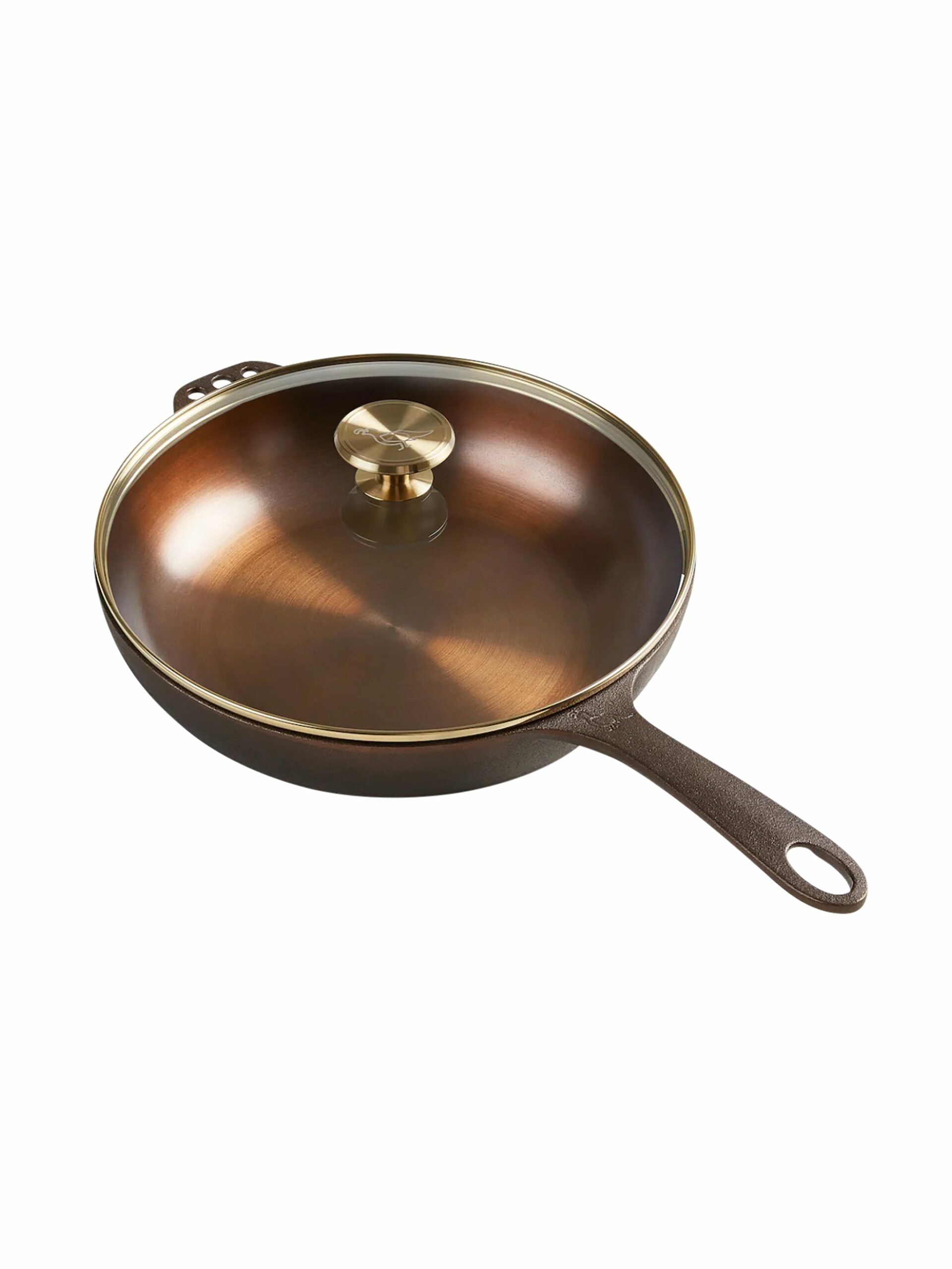 Smithey No. 11 Cast Iron Deep Skillet with Glass Lid