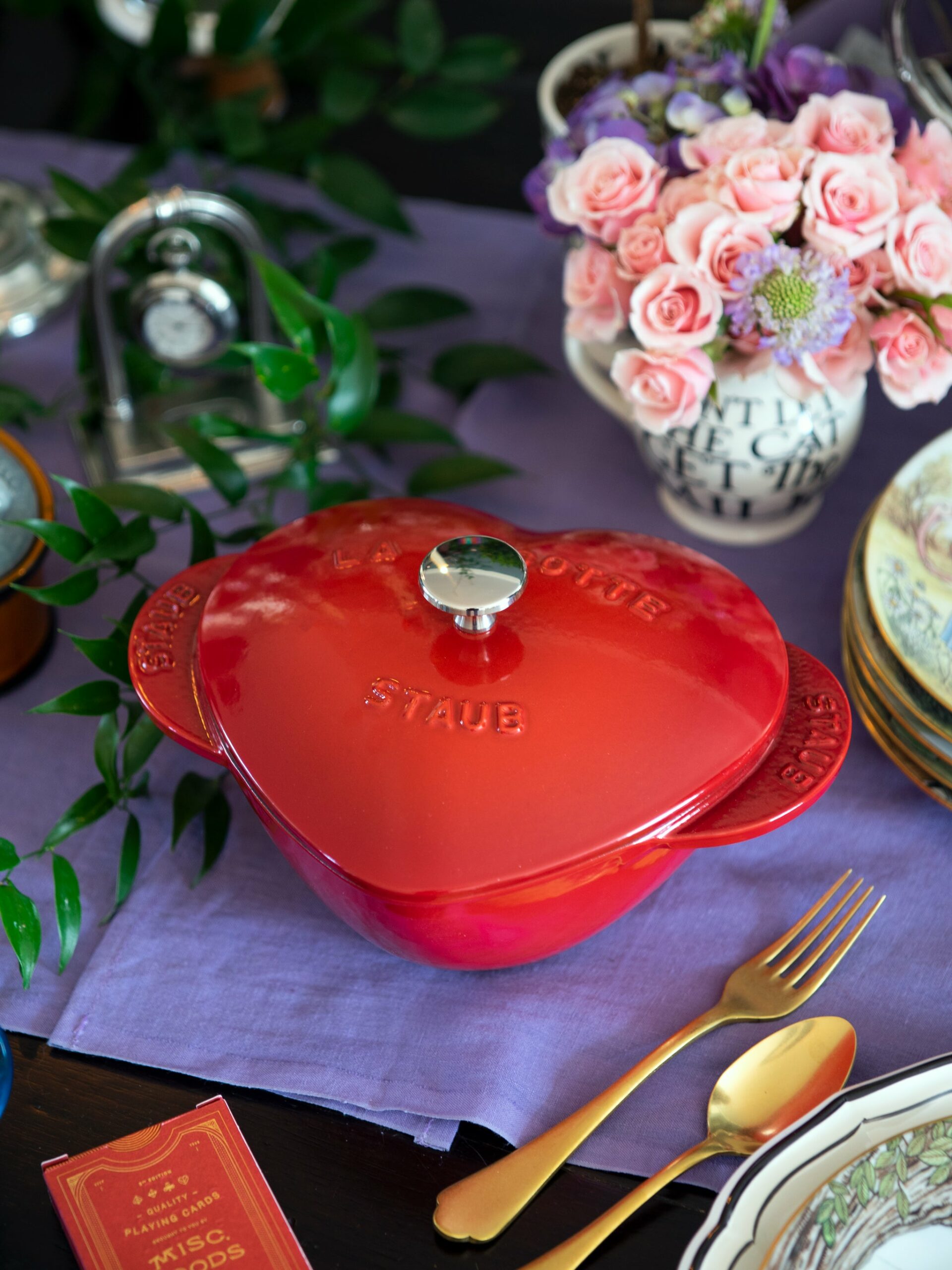 Staub Cast Iron 1.75 Quart Cherry Heart Cocotte